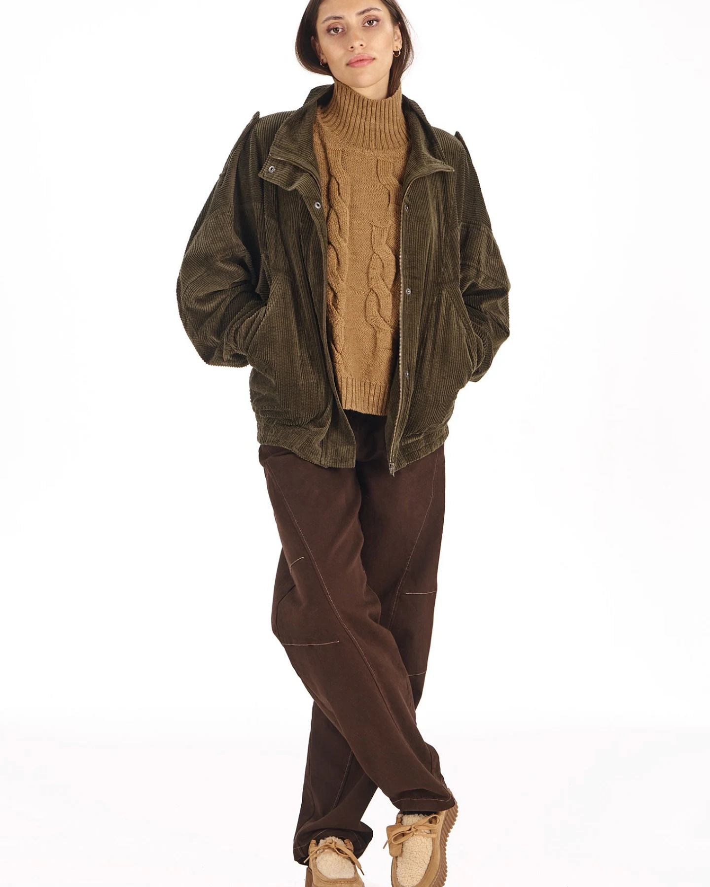 KOMODO Damen vegan Jacke Hattie Khaki – Ansicht 2