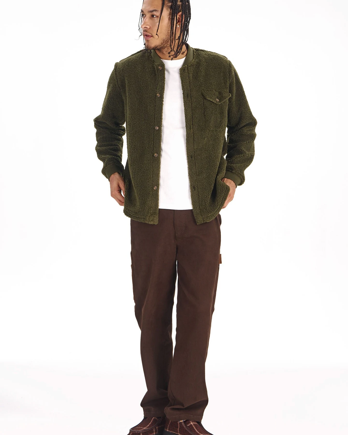 KOMODO Herren vegan Overshirt Cole Khaki – Ansicht 2