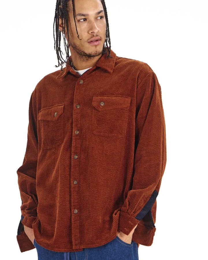 KOMODO Herren vegan Overshirt Karda Chestnut