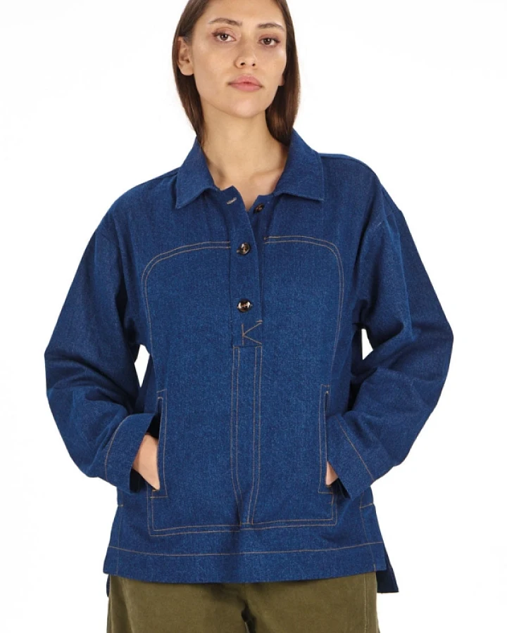 KOMODO Damen vegan Hemd Sacred Denim Blue