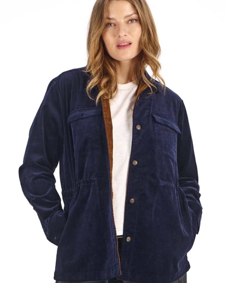 KOMODO Damen vegan Hemd Mantra In Marineblau