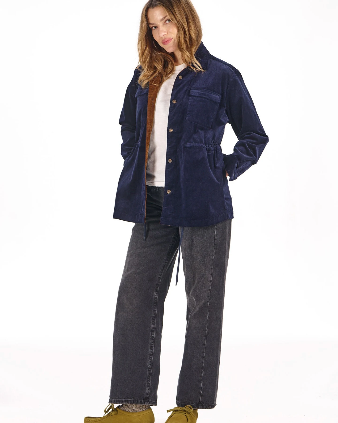 KOMODO Damen vegan Hemd Mantra In Marineblau – Ansicht 2