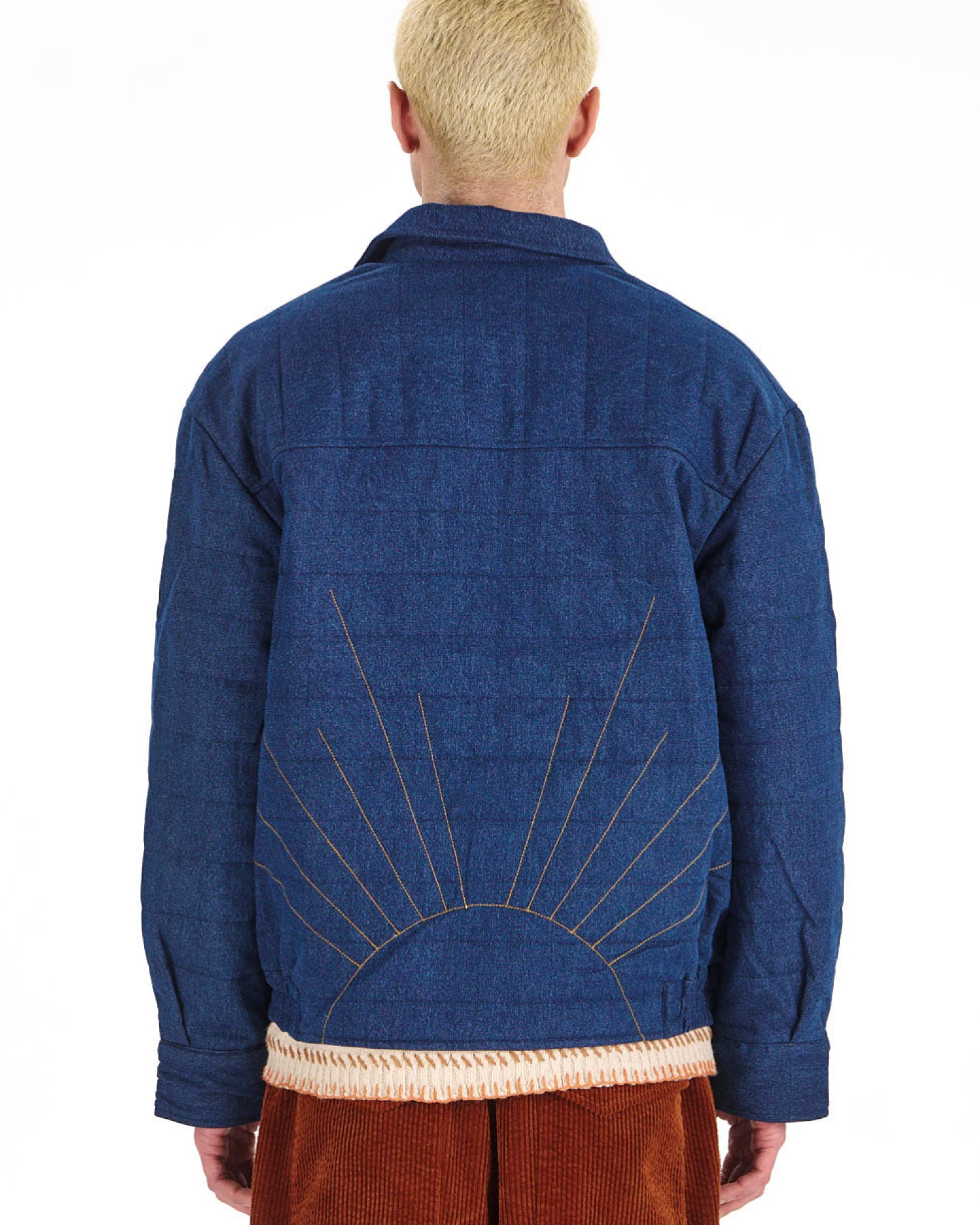 KOMODO Herren vegan Steppjacke Frankie Aus Denim Blau – Ansicht 2