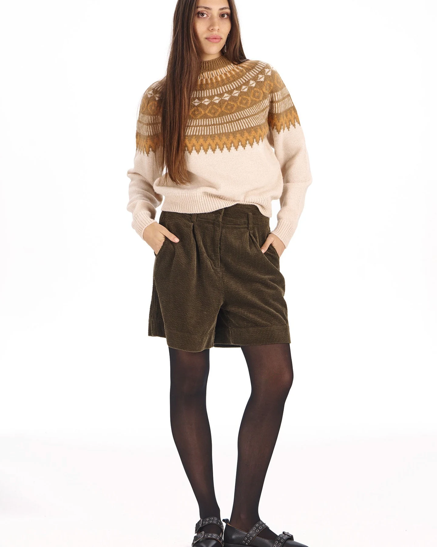 KOMODO Damen vegan Shorts Lima Khaki – Ansicht 2