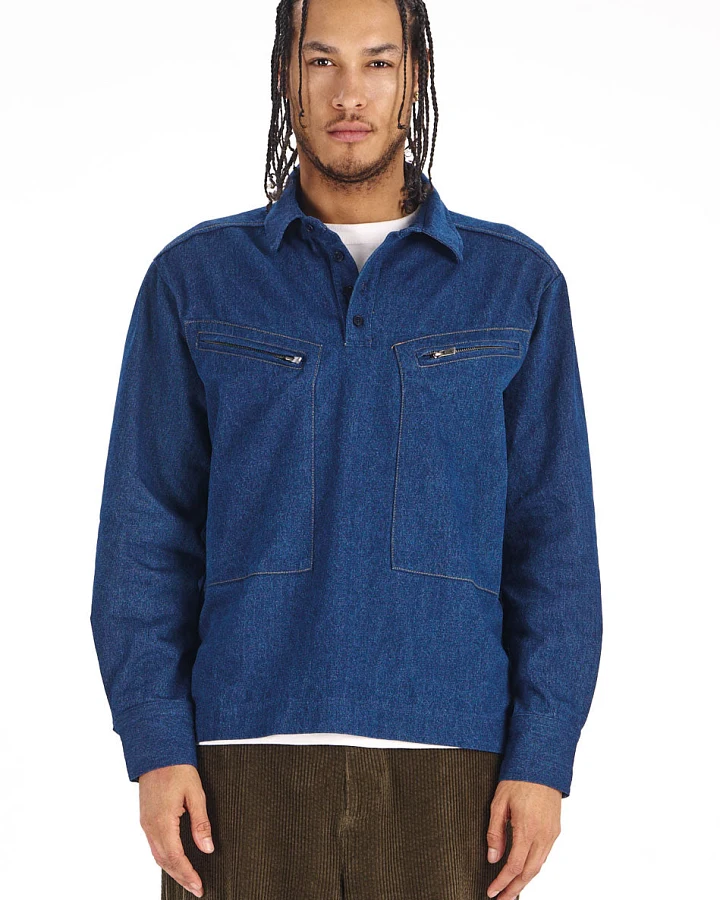 KOMODO Herren vegan Overshirt Jordan Denim Blau