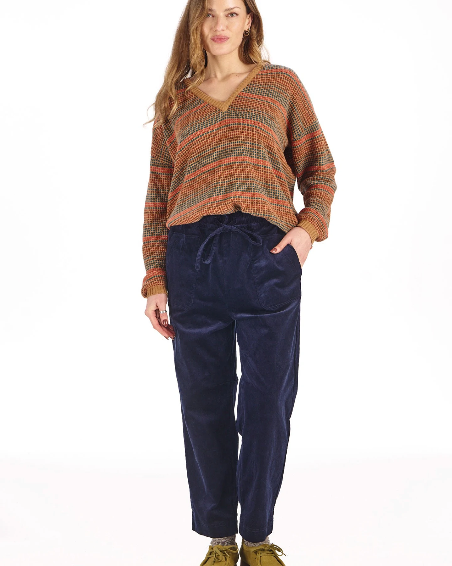 KOMODO Damen vegan Cordhose Dream Navy – Ansicht 2