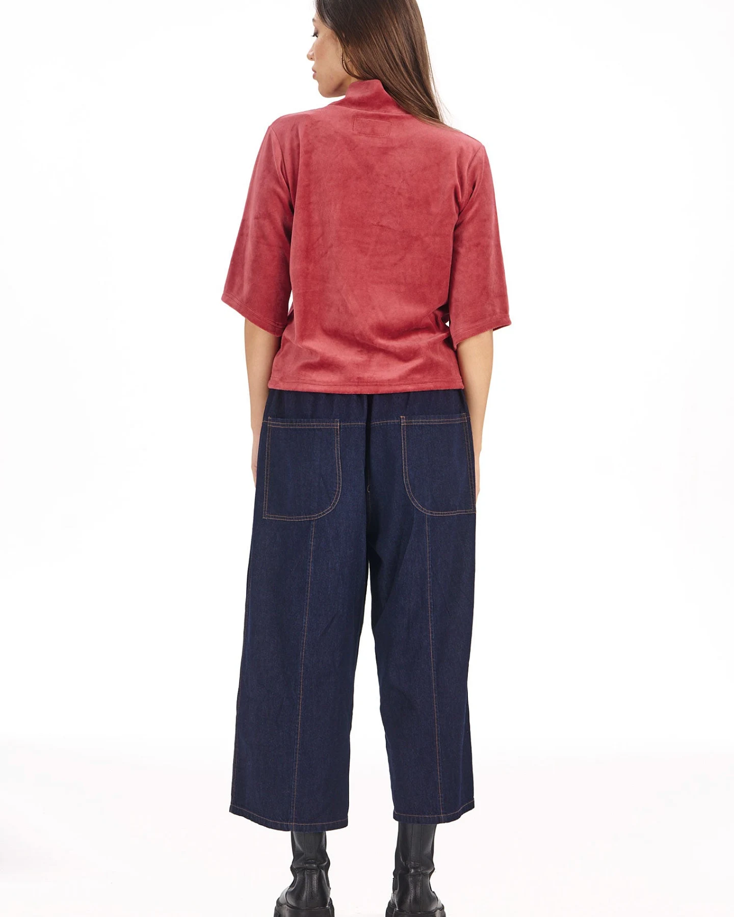 KOMODO Damen vegan Samttop Smoke Rosa – Ansicht 2