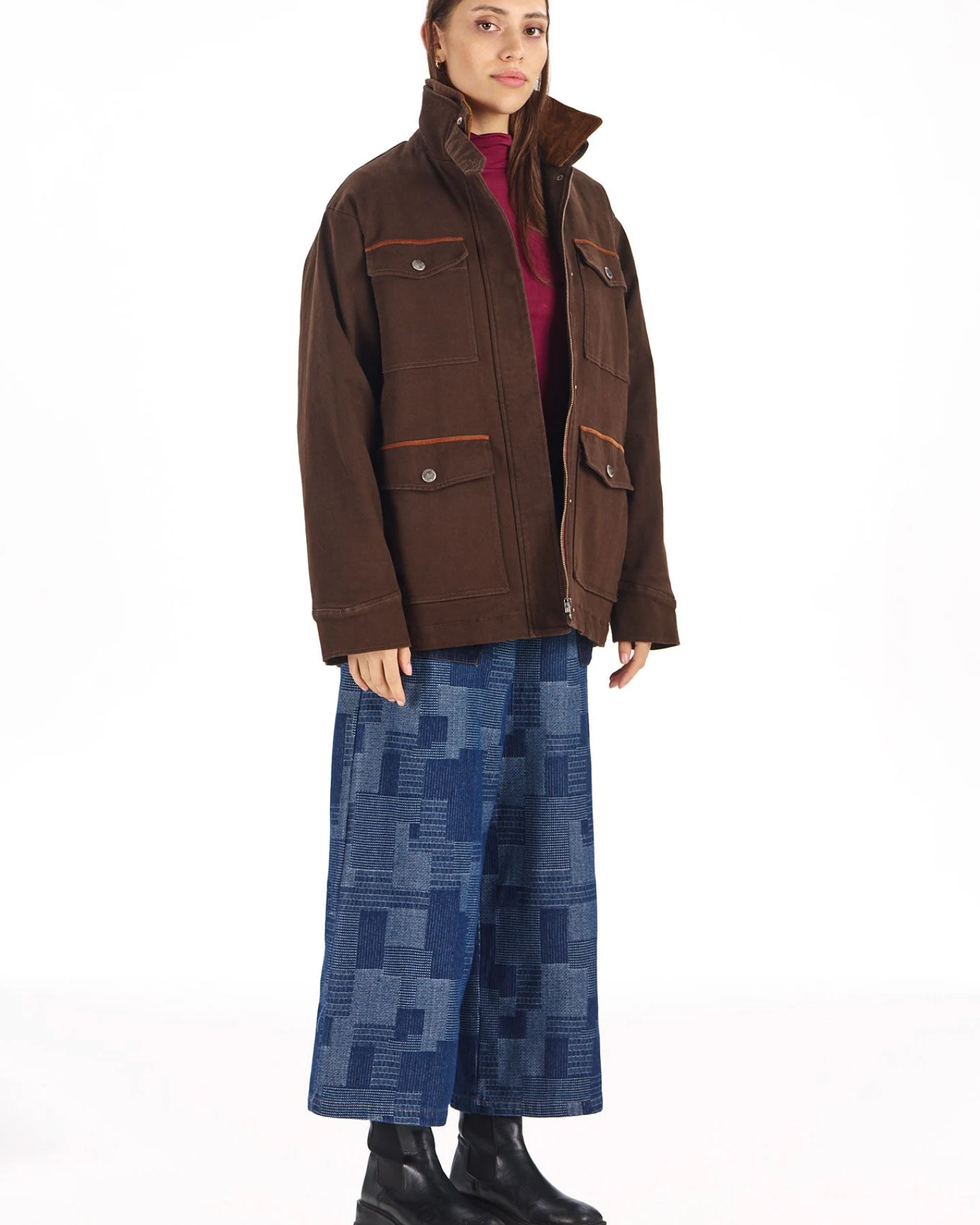KOMODO Damen vegan Jacke Viney Schokoladenbraun – Ansicht 2