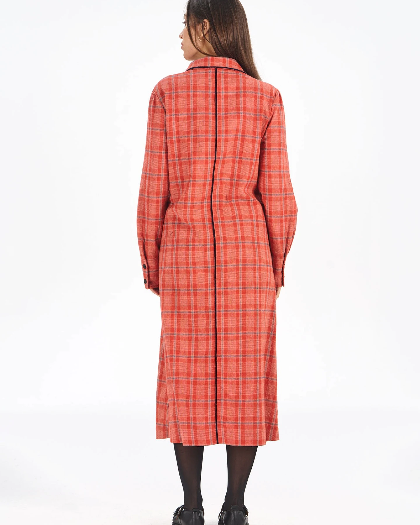 KOMODO Damen vegan Kleid Serina In Rot Mit Karomuster – Ansicht 2