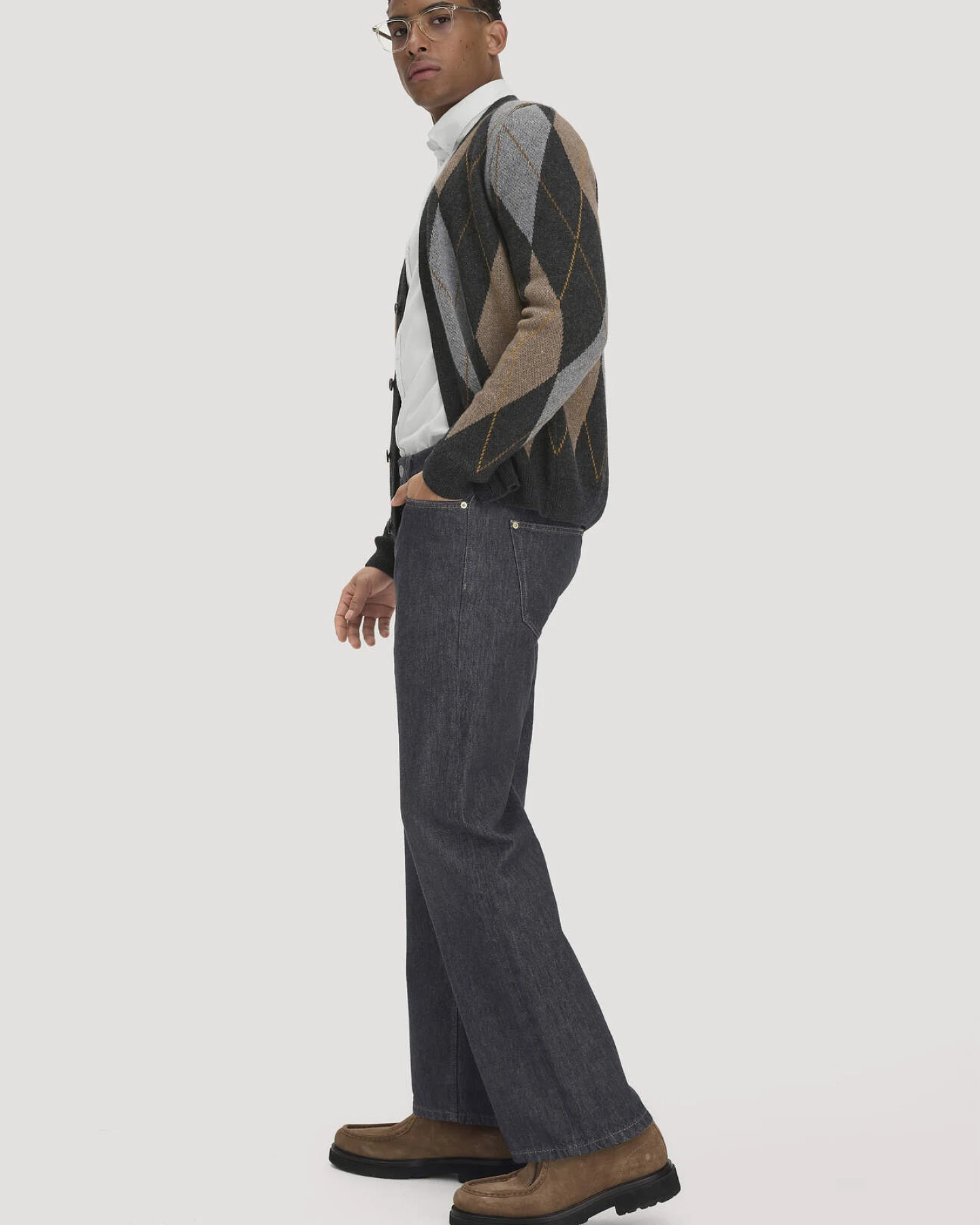 hessnatur Herren Jeans OLE Relaxed Wide Leg aus Bio-Baumwolle mit Recycling-Baumwolle - blau - Größe 32/32 – Ansicht 4