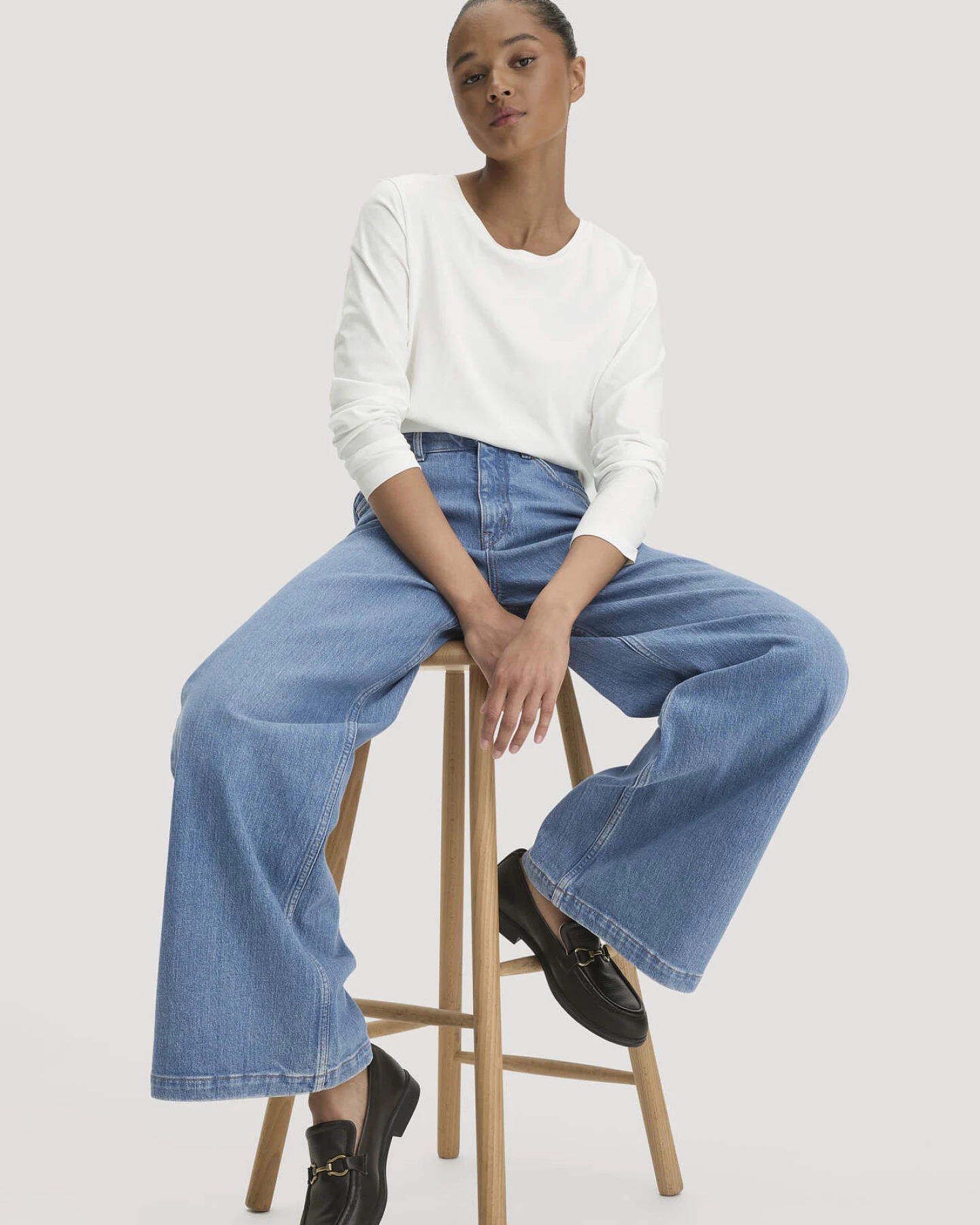 hessnatur Damen Jeans Super Wide Leg aus Bio-Denim - blau - Größe 30 – Ansicht 4