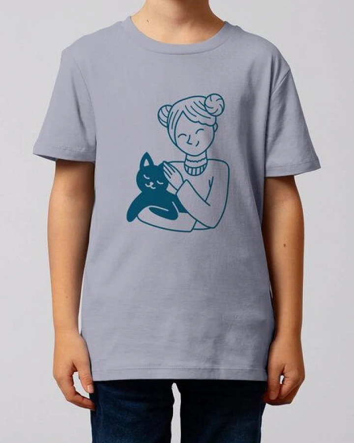 watabout.kids T-Shirt Kinder Mädchen und Katze