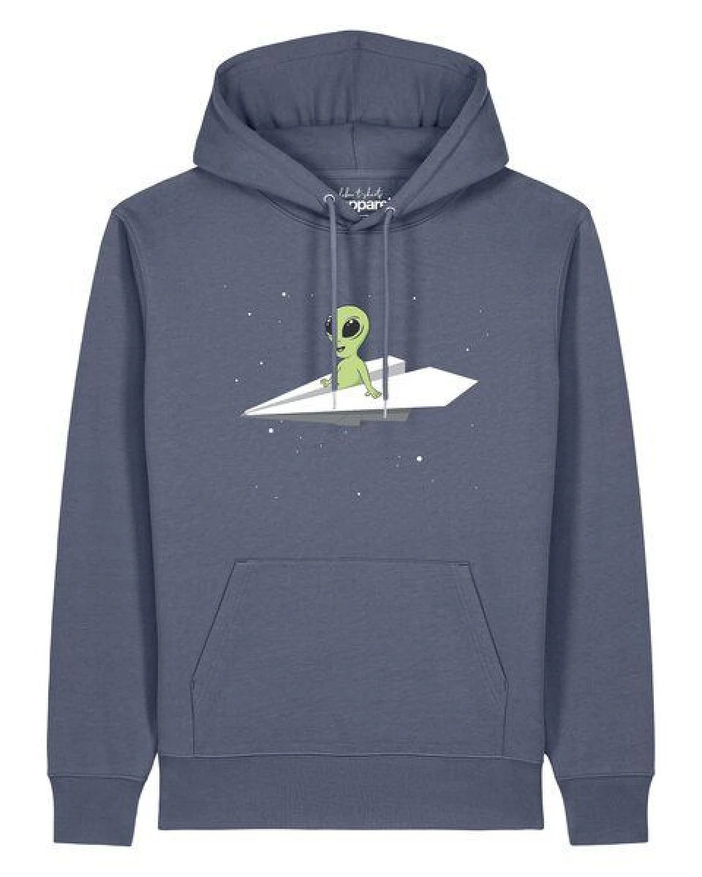 watapparel Hoodie Unisex Alien on a paper plane – Ansicht 2