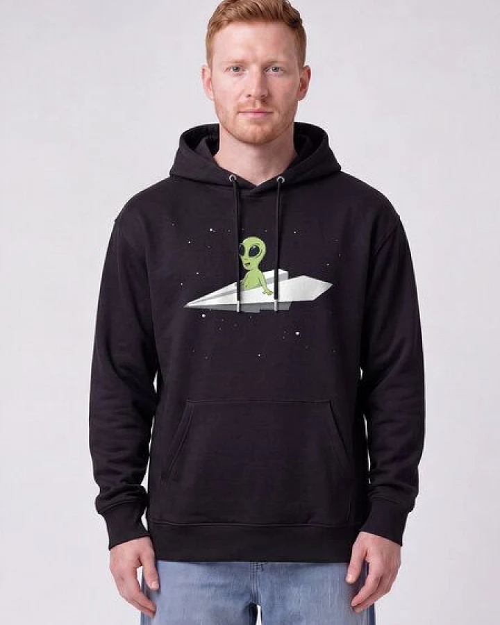Produktseite: watapparel Hoodie Unisex Alien on a paper plane
