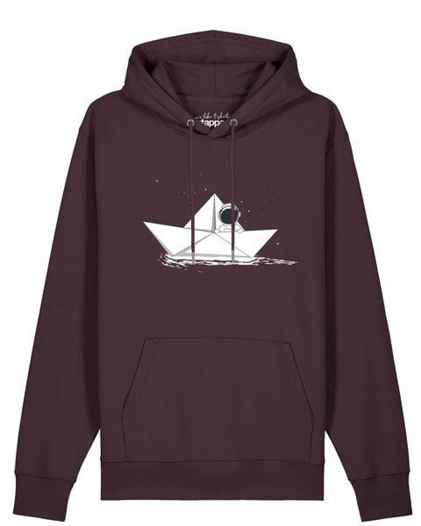 watapparel Hoodie Unisex Astronaut in paper boat – Ansicht 2