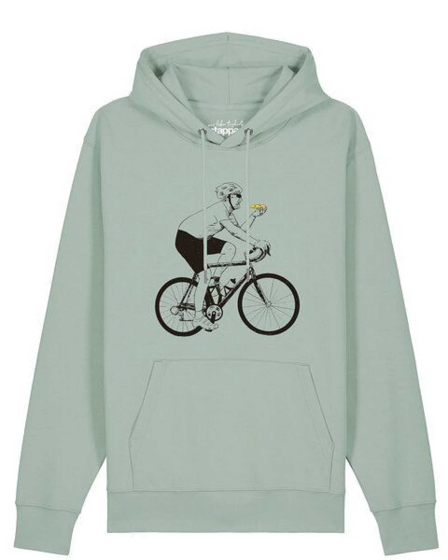 watapparel Hoodie Unisex Fahrrad und Pizza – Ansicht 2