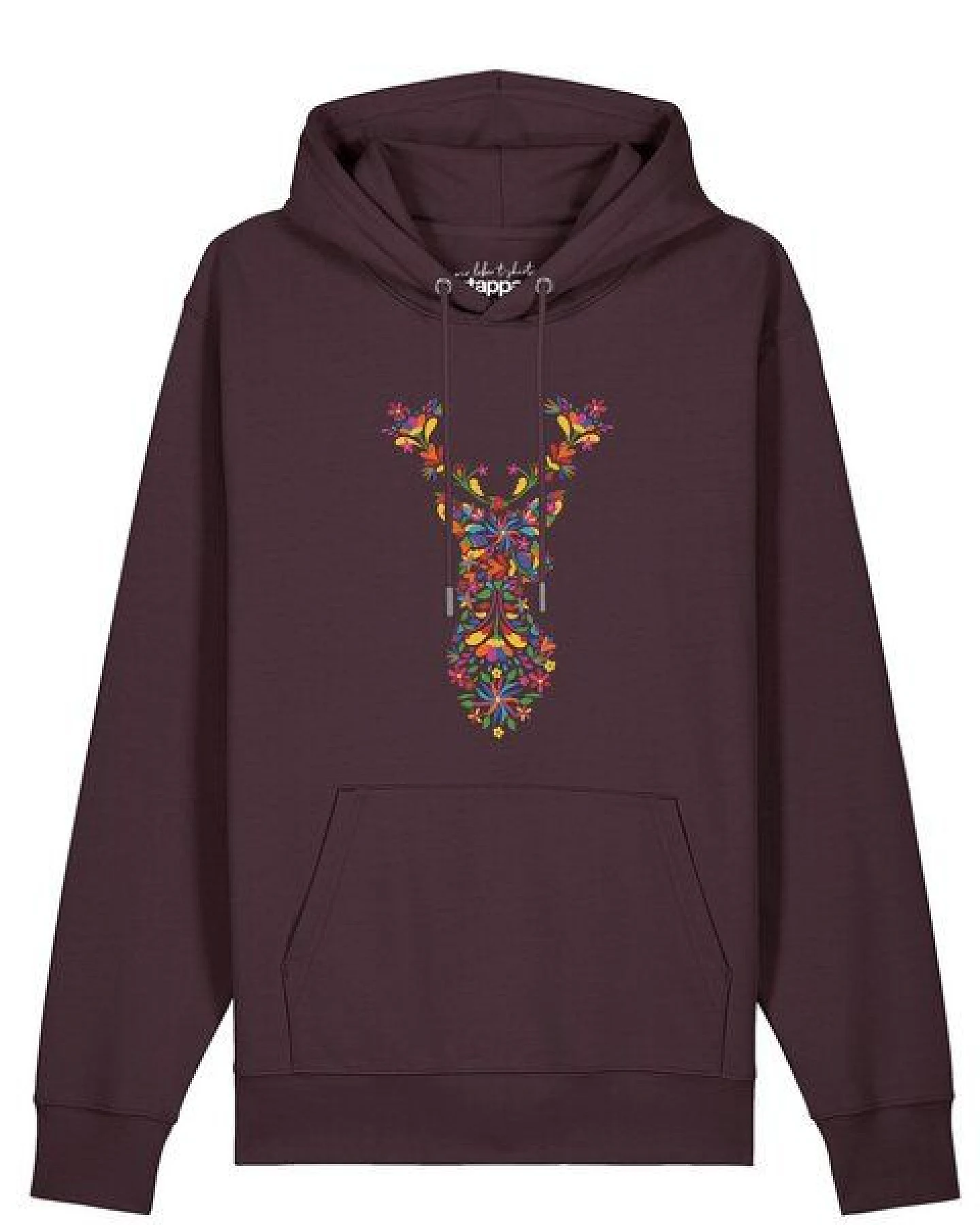 watapparel Hoodie Unisex Floral Deer – Ansicht 2