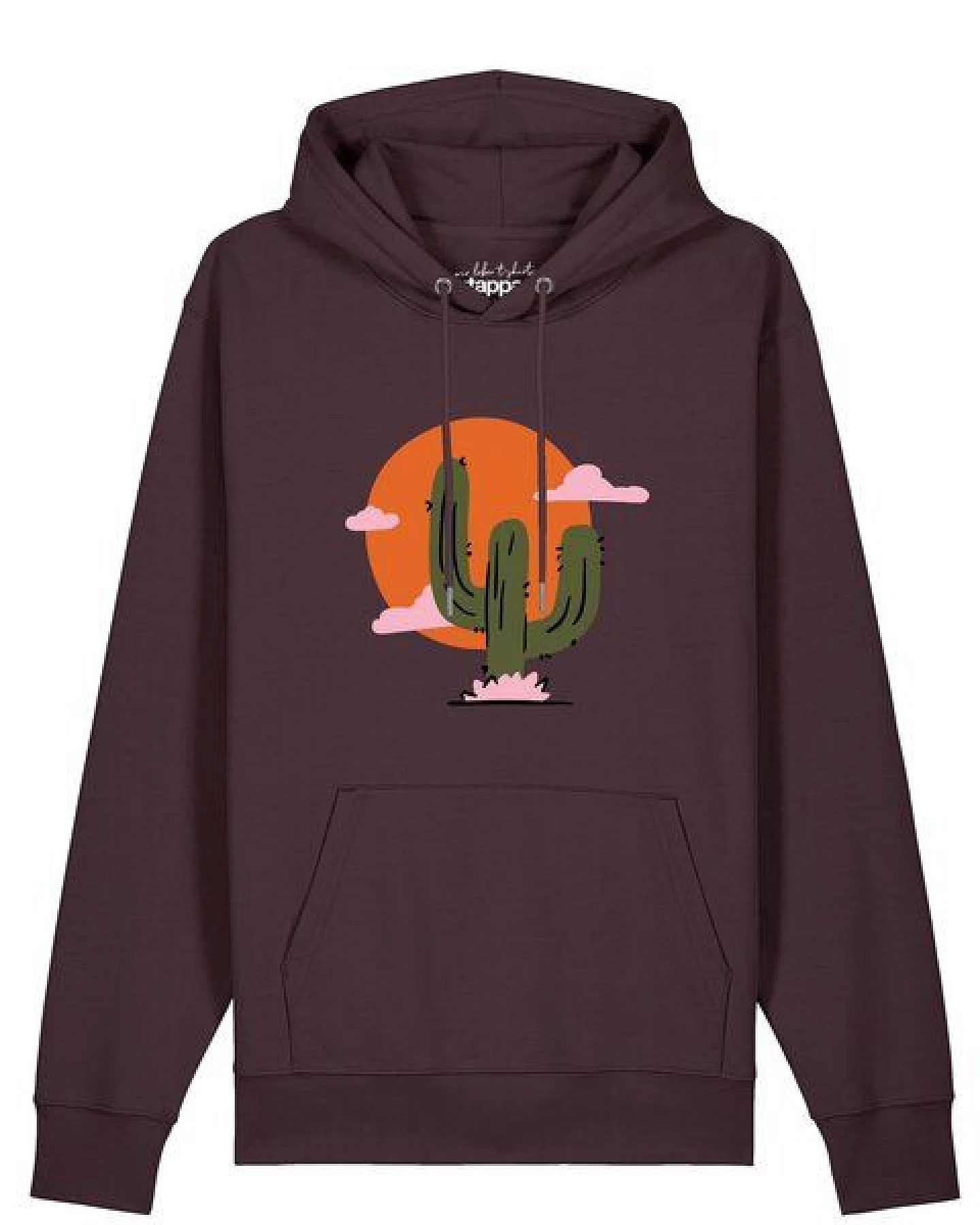 watapparel Hoodie Unisex Kaktus im Sonnenuntergang – Ansicht 2