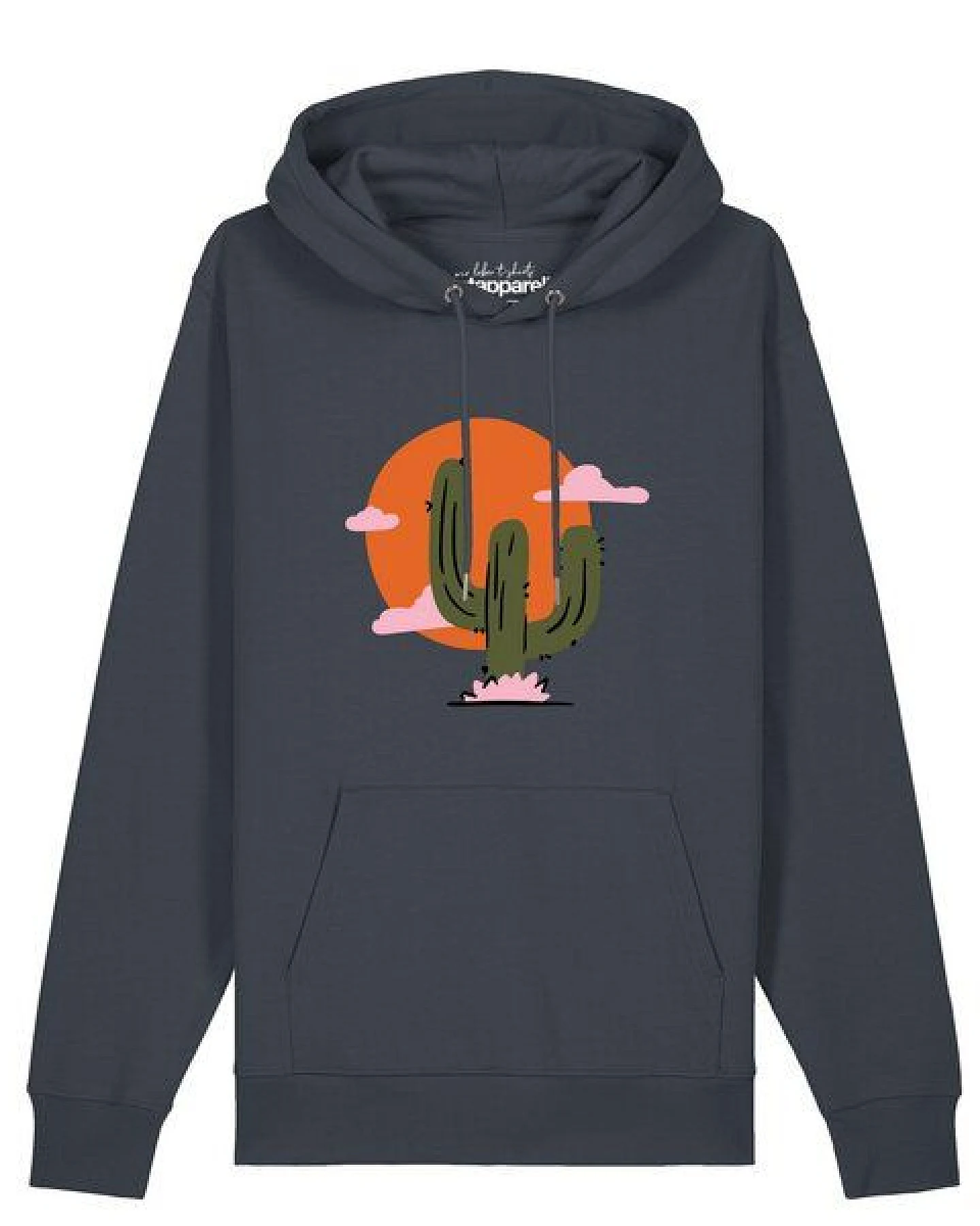 watapparel Hoodie Unisex Kaktus im Sonnenuntergang – Ansicht 2