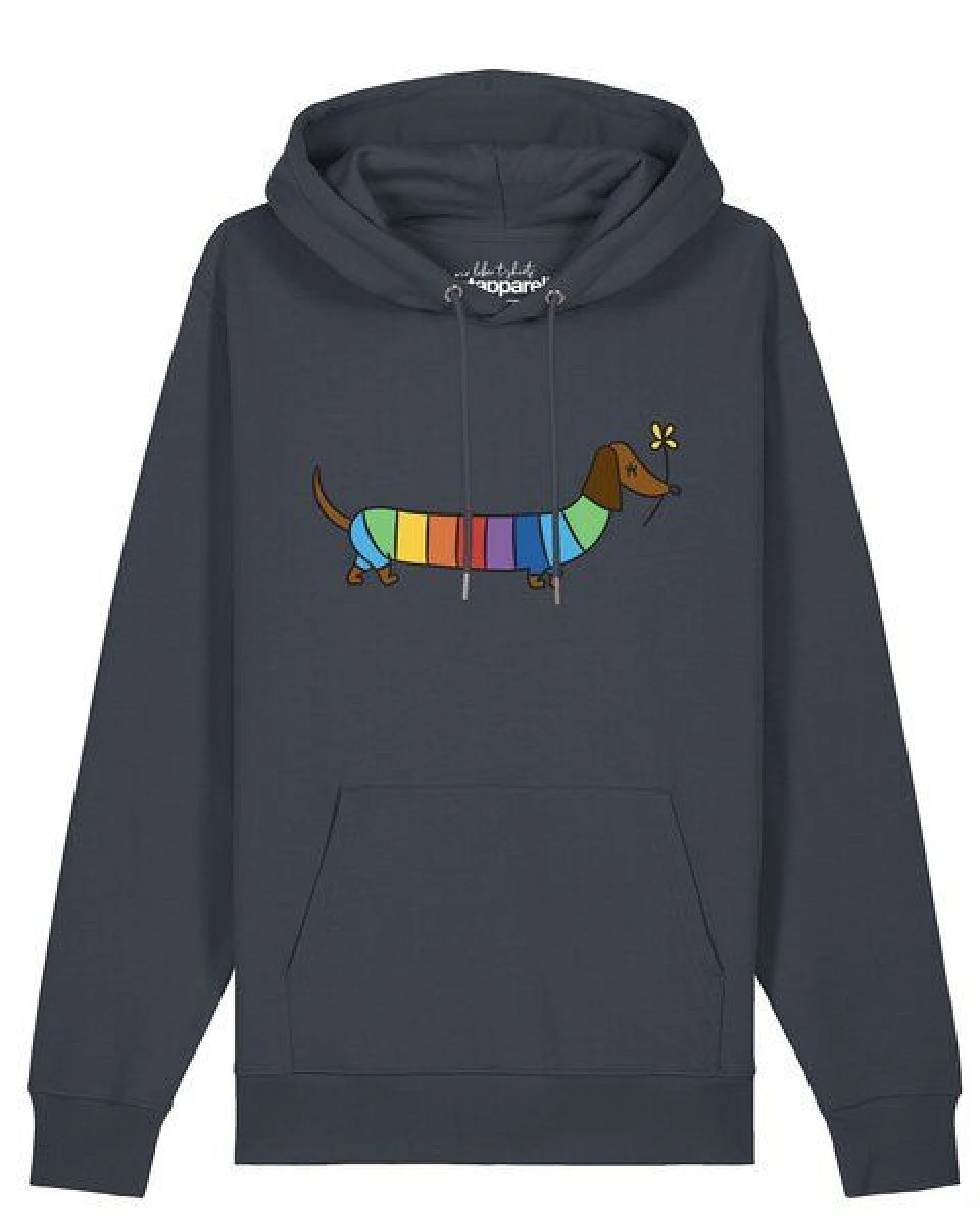 watapparel Hoodie Unisex Regenbogen Dackel – Ansicht 2
