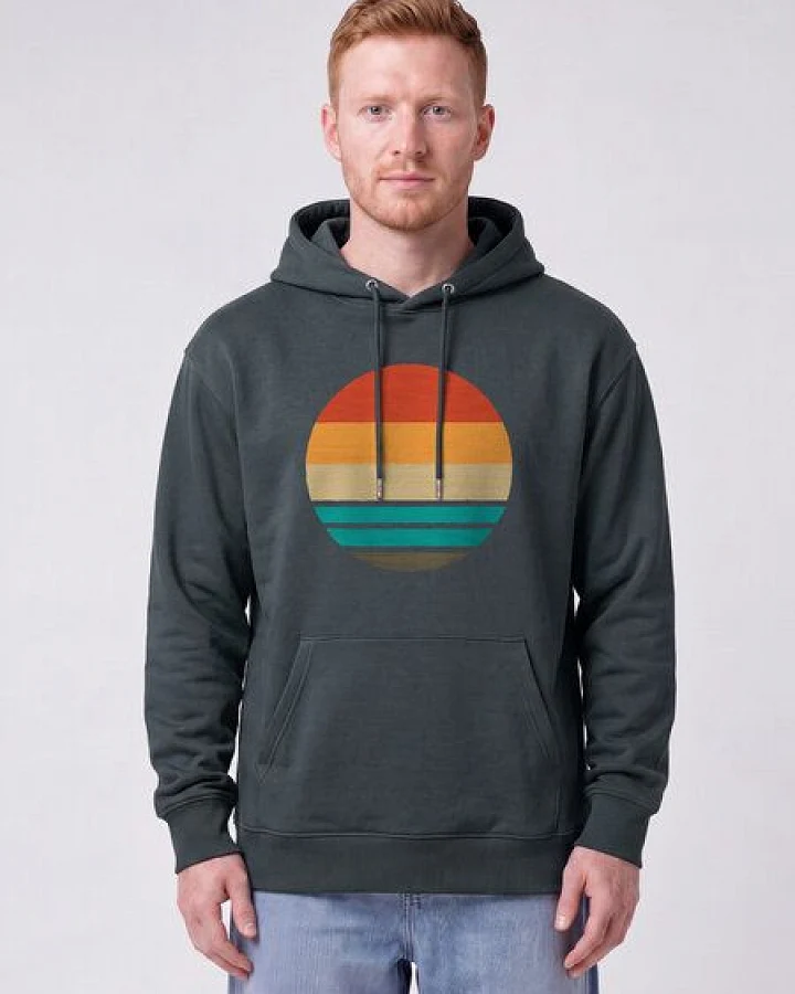 watapparel Hoodie Unisex Retro Sunset Ocean
