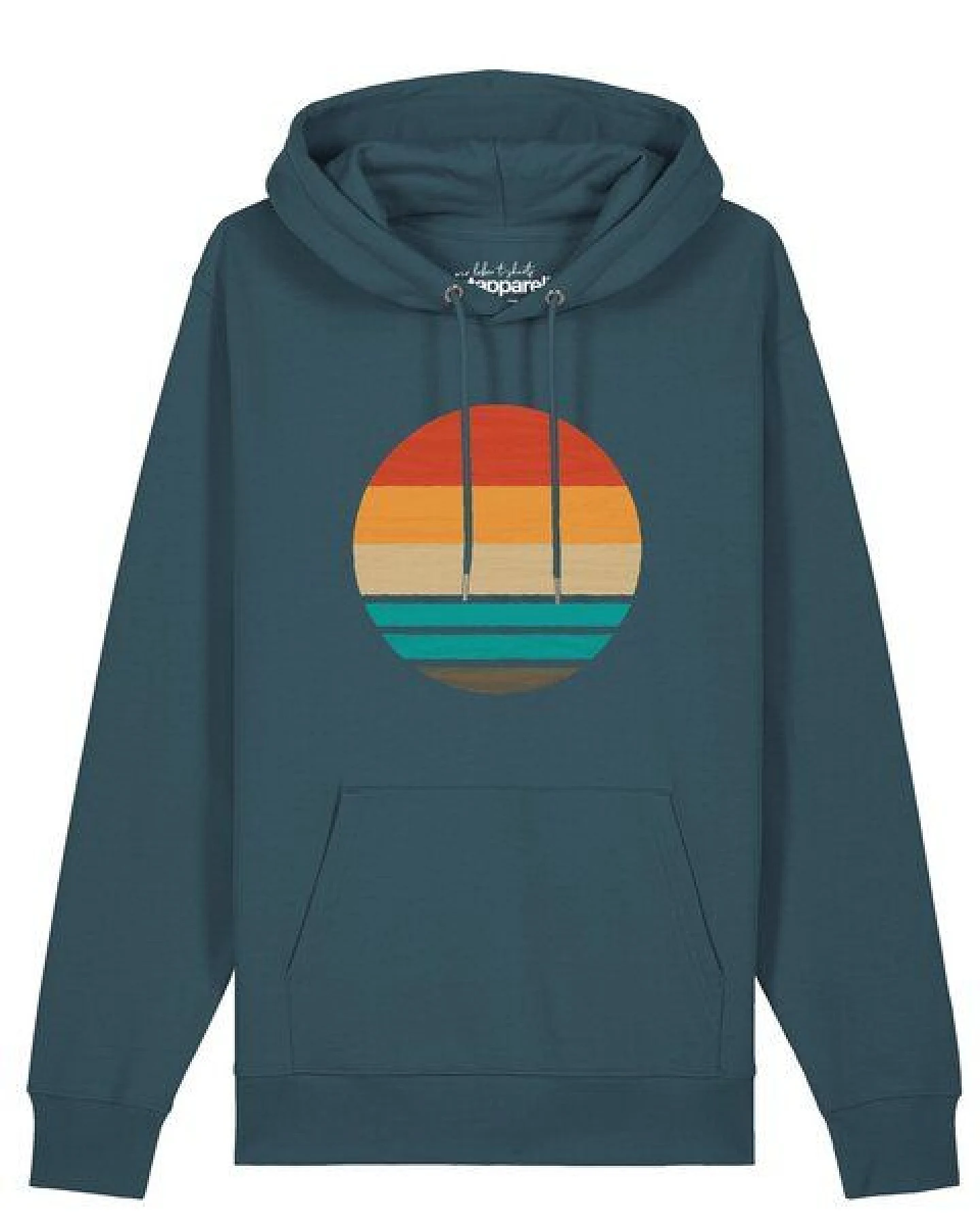 watapparel Hoodie Unisex Retro Sunset Ocean – Ansicht 2