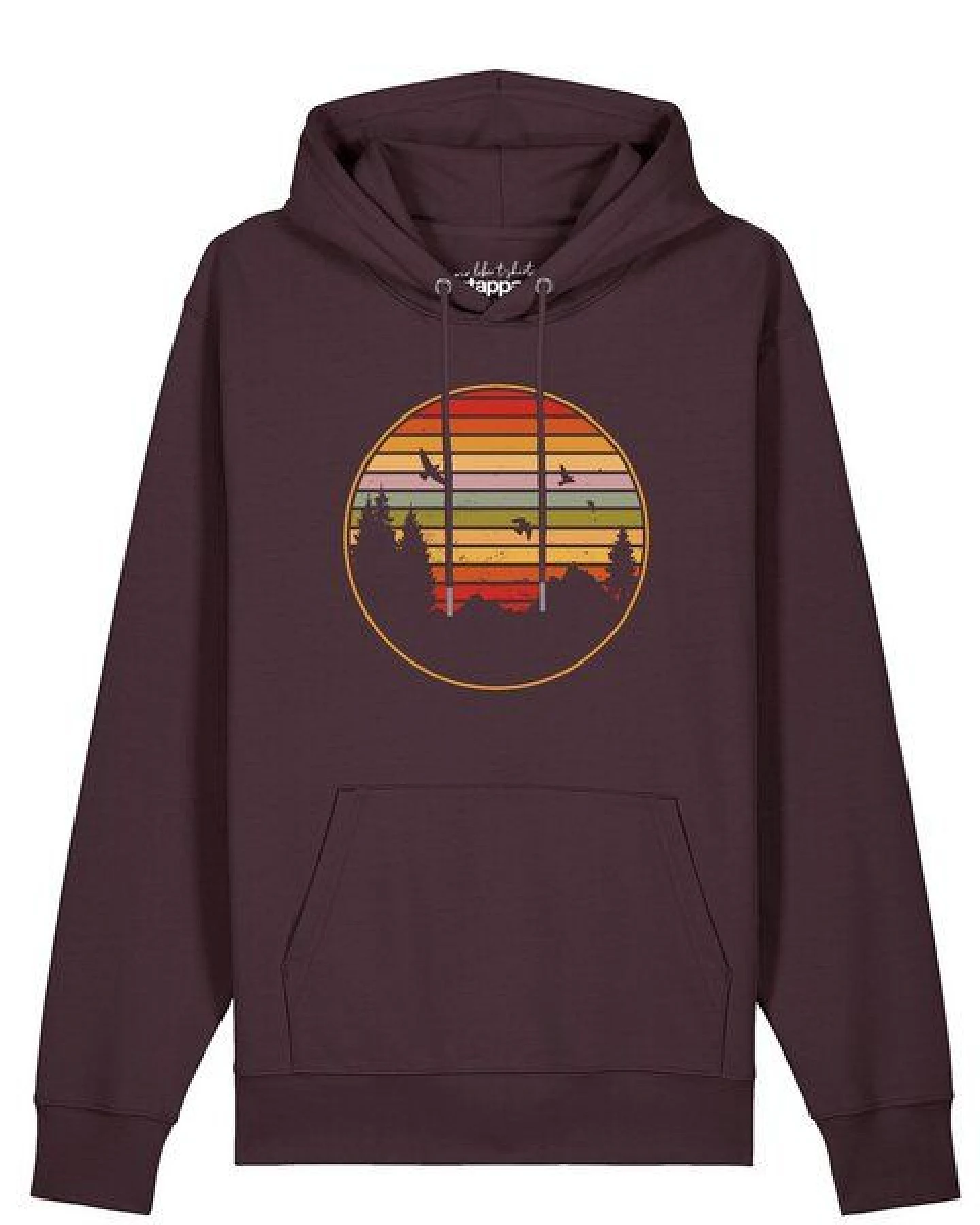 watapparel Hoodie Unisex Sunset Berge & Tannen – Ansicht 2