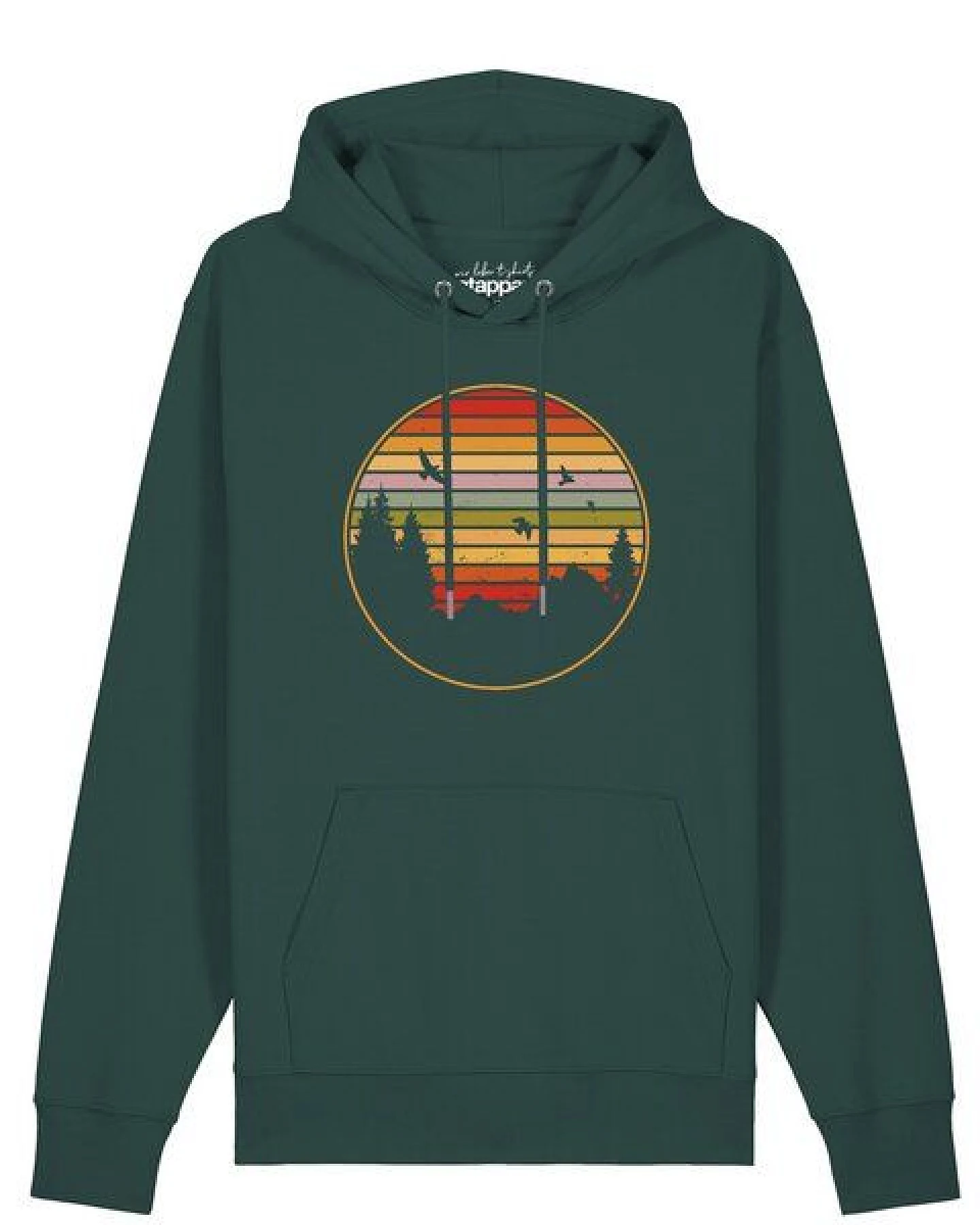 watapparel Hoodie Unisex Sunset Berge & Tannen – Ansicht 2