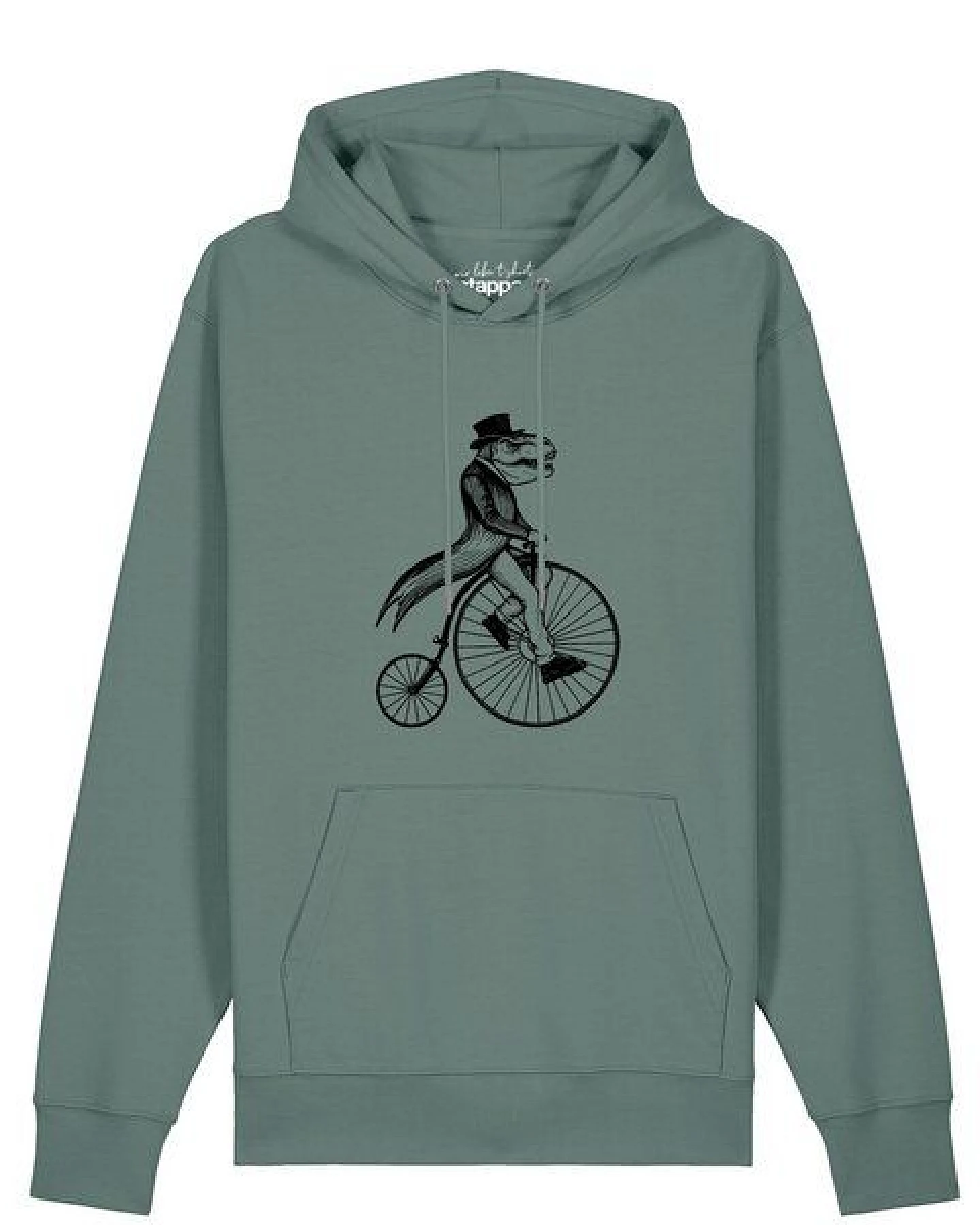 watapparel Hoodie Unisex T-Rex auf Fahrrad – Ansicht 2