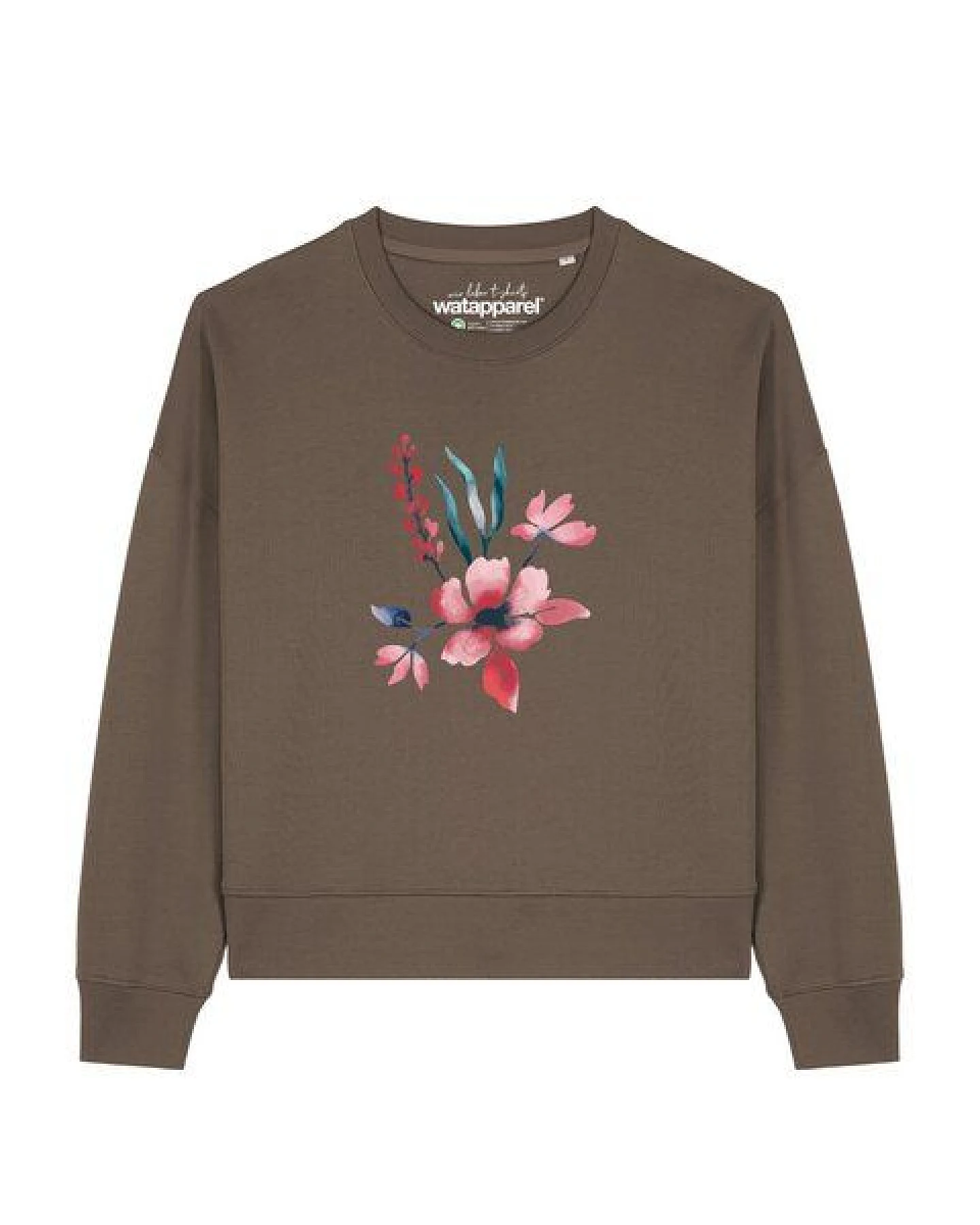 watapparel Sweatshirt Frauen Blume in Wasserfarbe 01 – Ansicht 2