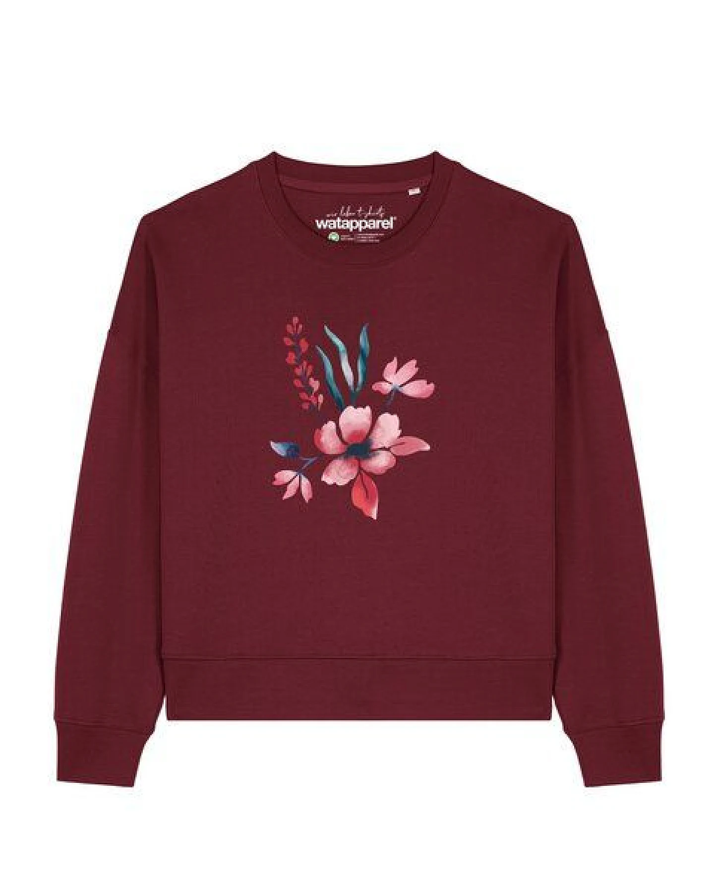 watapparel Sweatshirt Frauen Blume in Wasserfarbe 01 – Ansicht 2