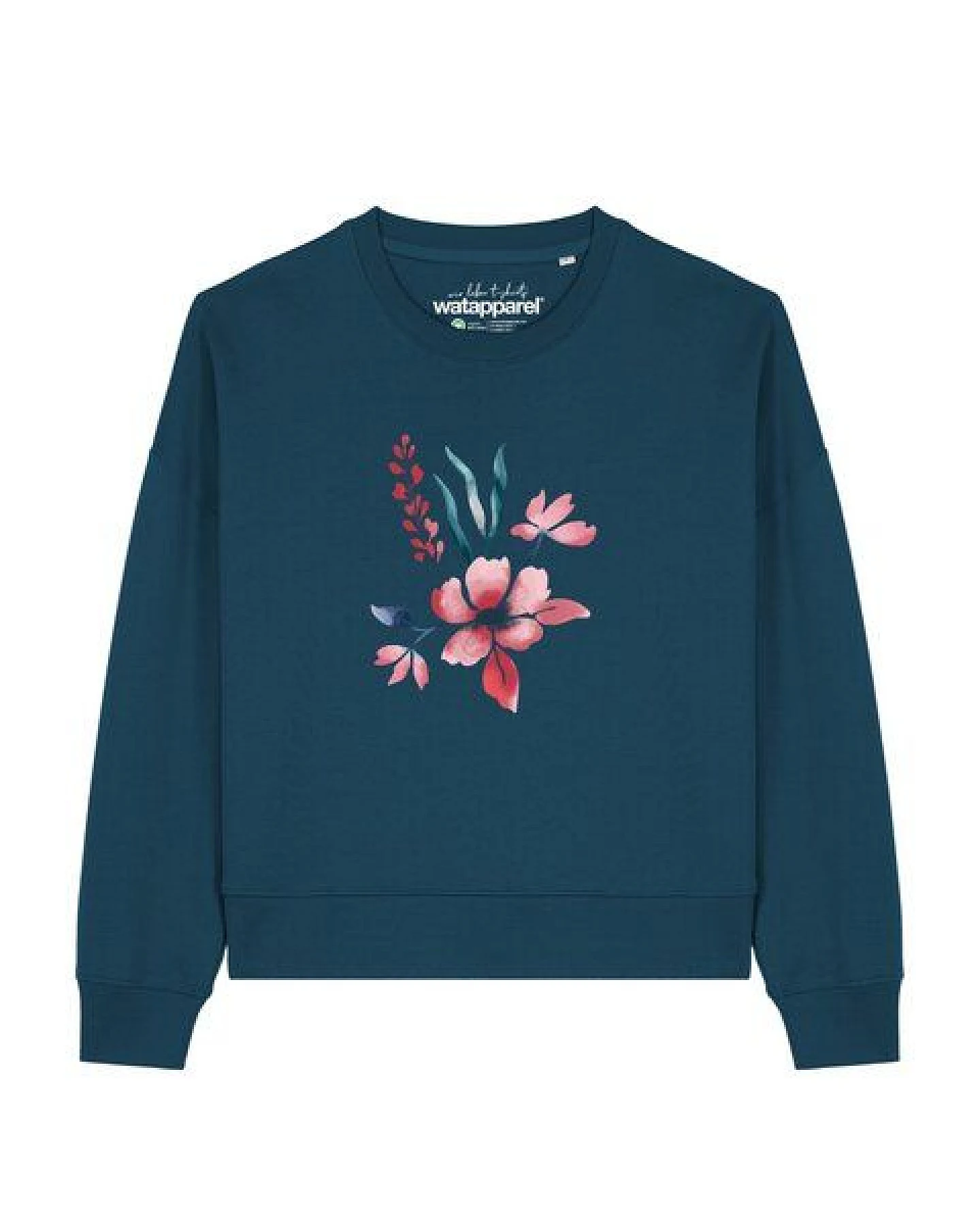 watapparel Sweatshirt Frauen Blume in Wasserfarbe 01 – Ansicht 2