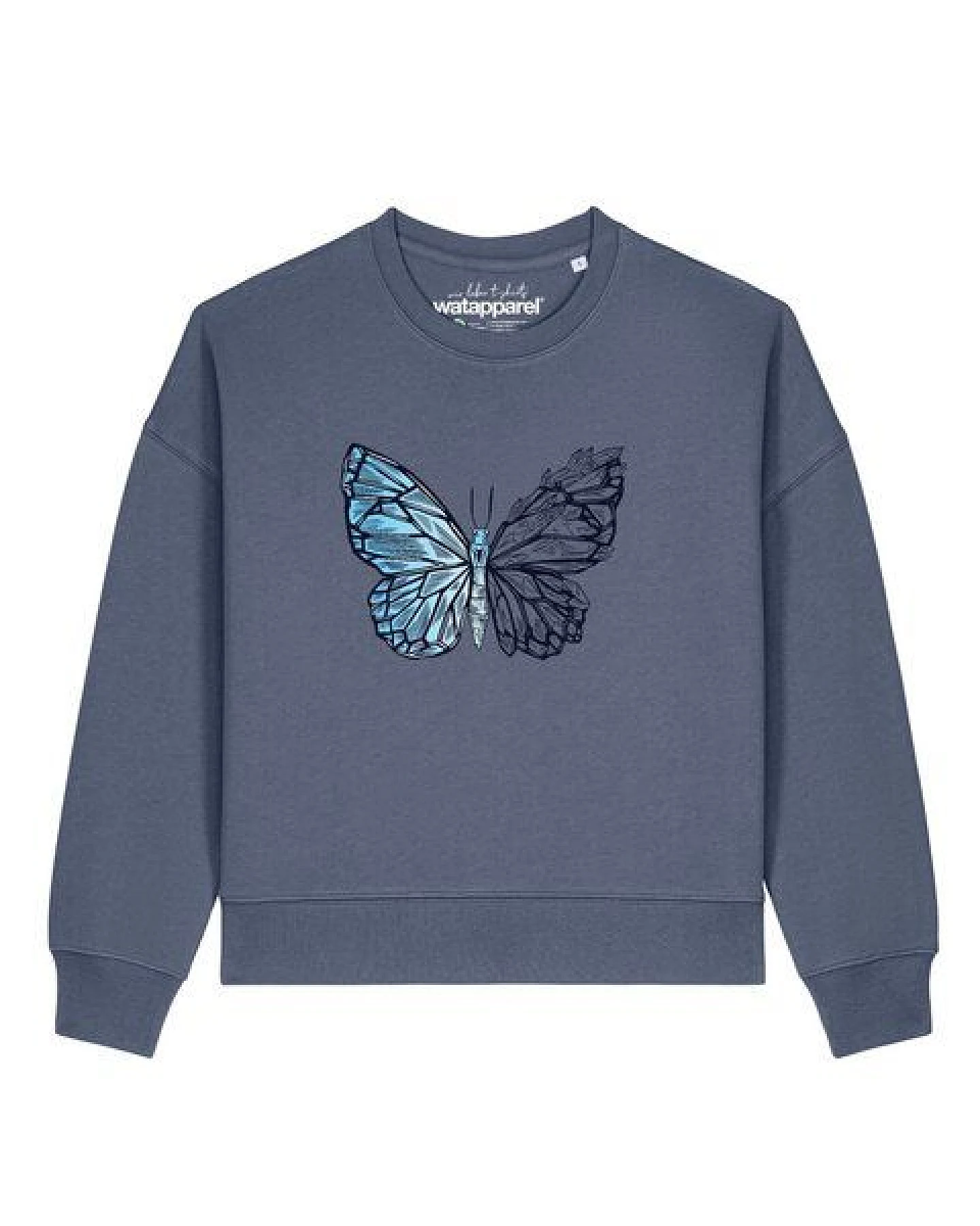 watapparel Sweatshirt Frauen Crystal Butterfly – Ansicht 2
