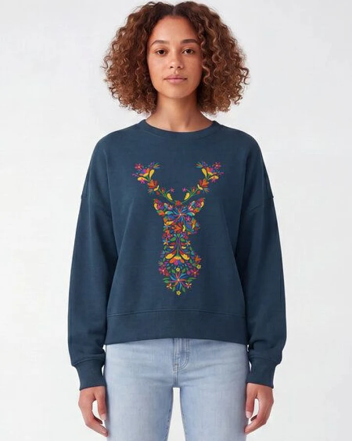 watapparel Sweatshirt Frauen Floral Deer
