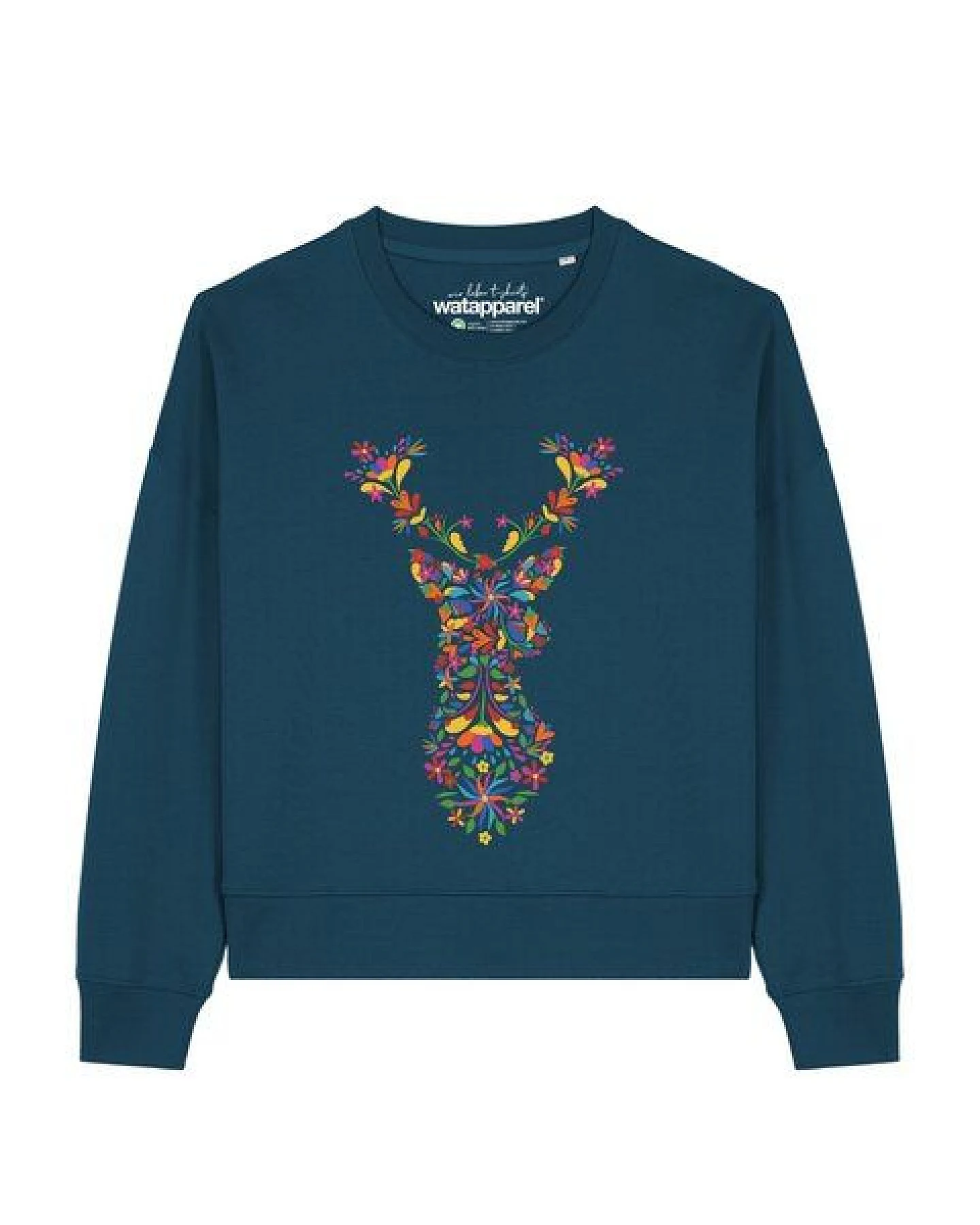 watapparel Sweatshirt Frauen Floral Deer – Ansicht 2