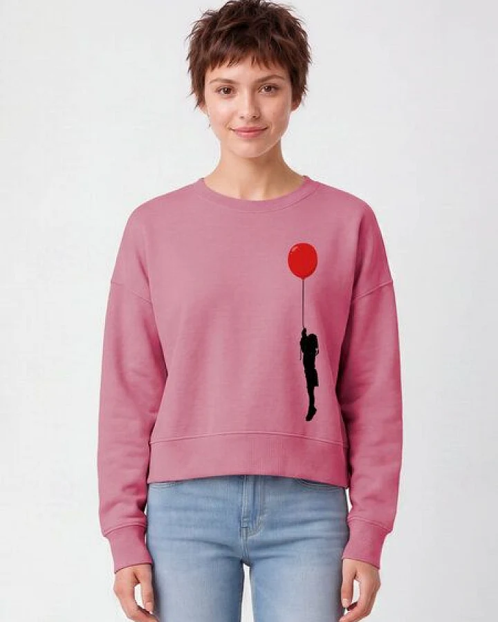 Produktseite: watapparel Sweatshirt Frauen Mädchen mit Luftballon (print)