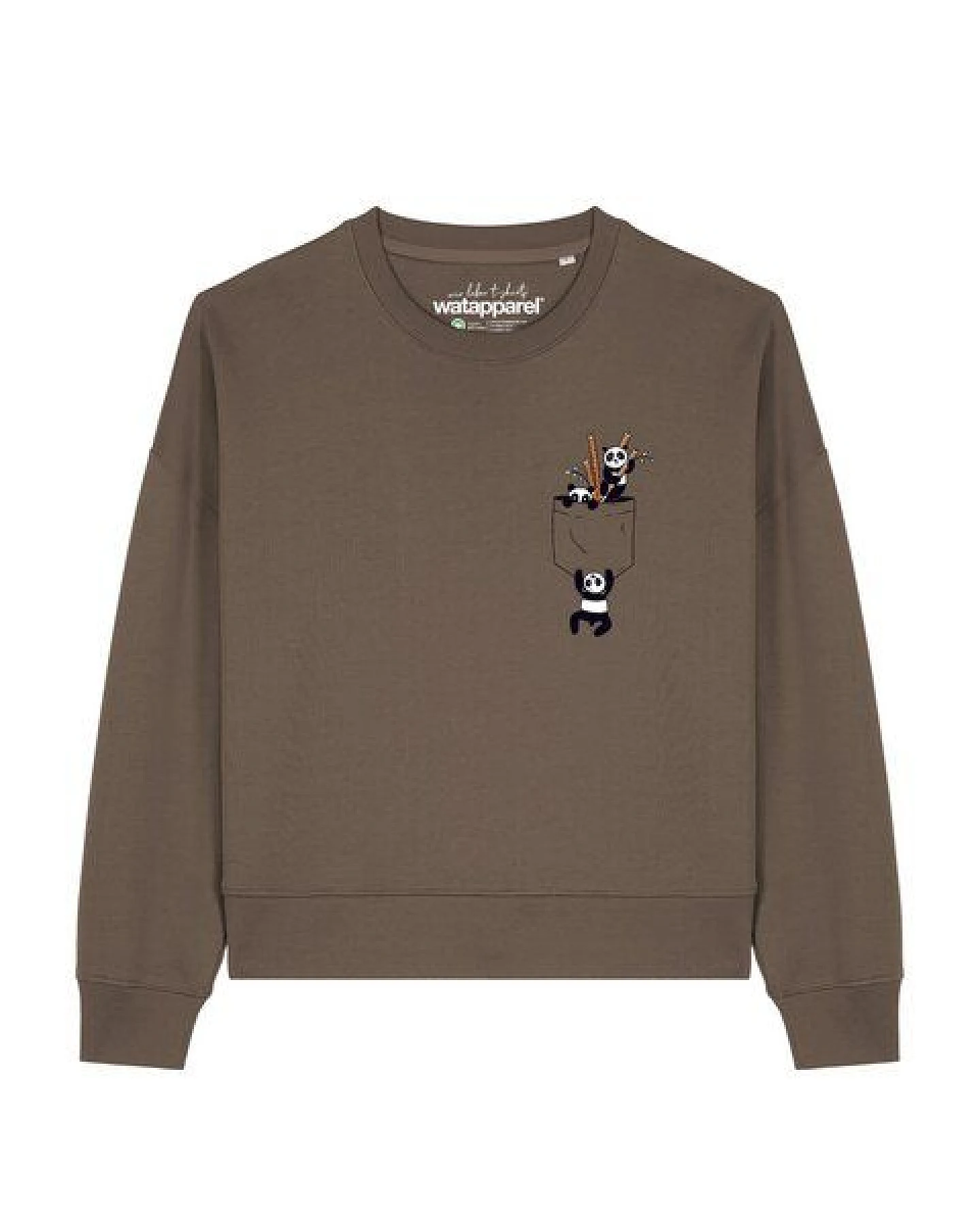watapparel Sweatshirt Frauen Pocket Pandas – Ansicht 2