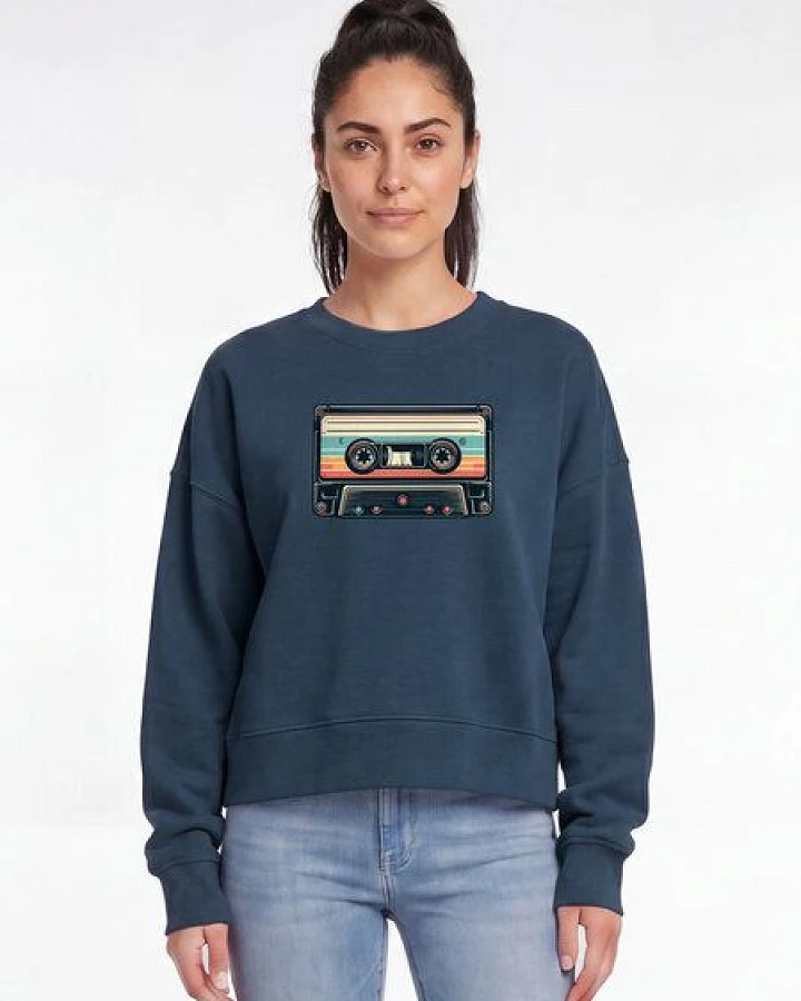 watapparel Sweatshirt Frauen Retro Kassette