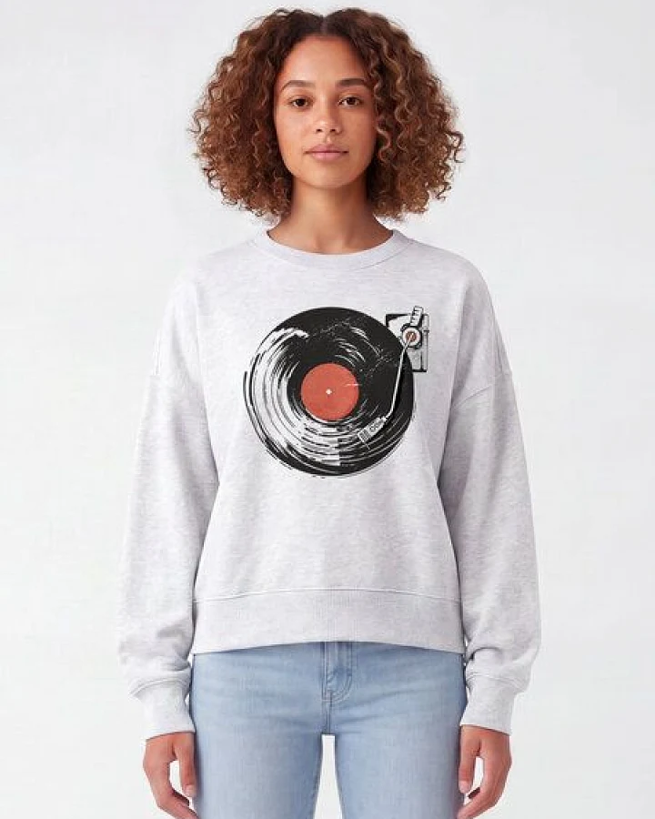 watapparel Sweatshirt Frauen Schallplatte