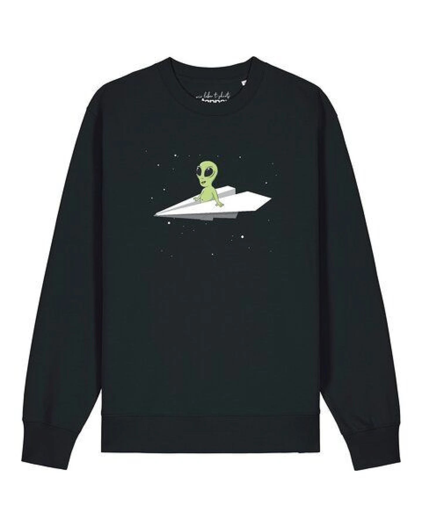 watapparel Sweatshirt Unisex Alien on a paper plane – Ansicht 2