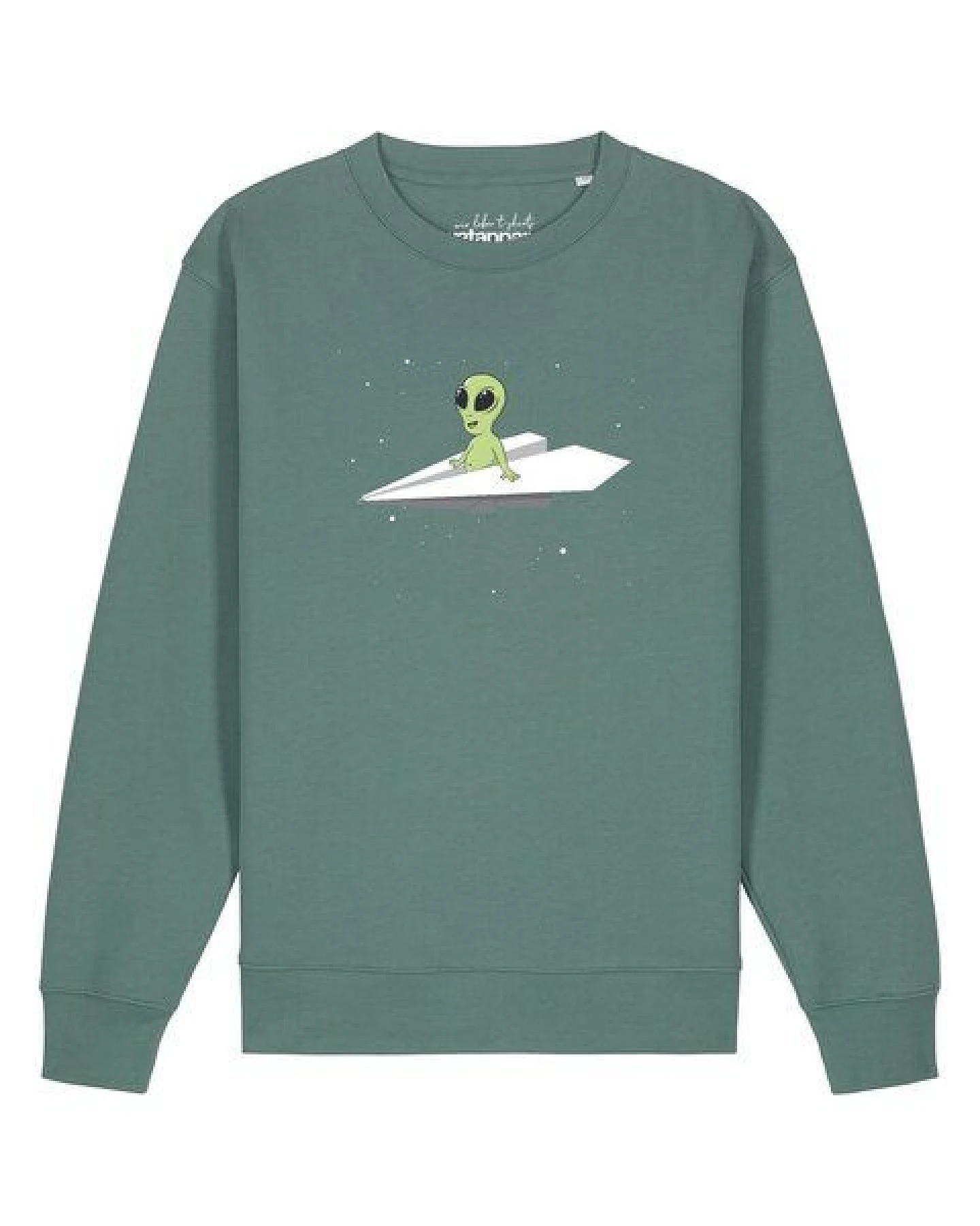 watapparel Sweatshirt Unisex Alien on a paper plane – Ansicht 2