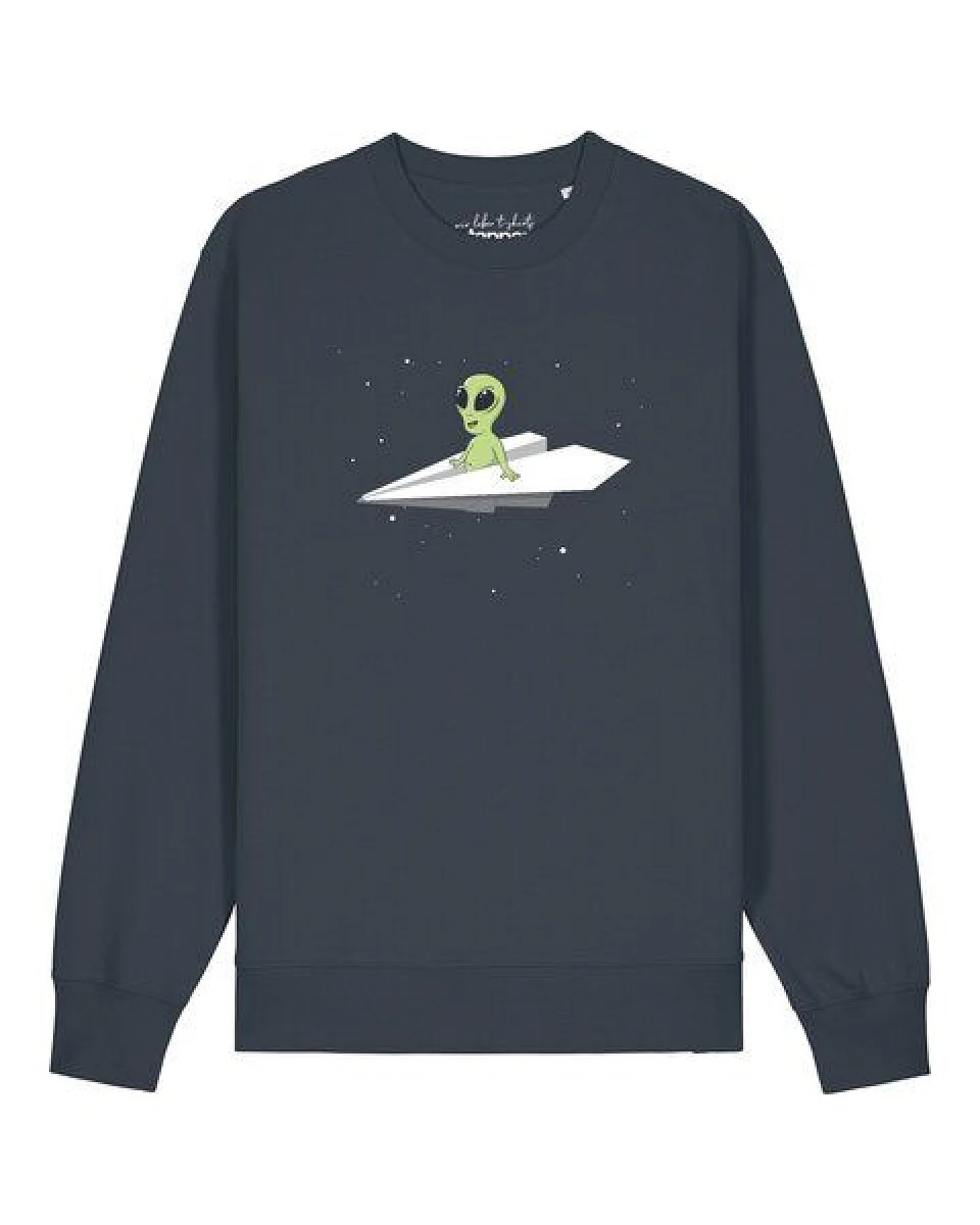 watapparel Sweatshirt Unisex Alien on a paper plane – Ansicht 2