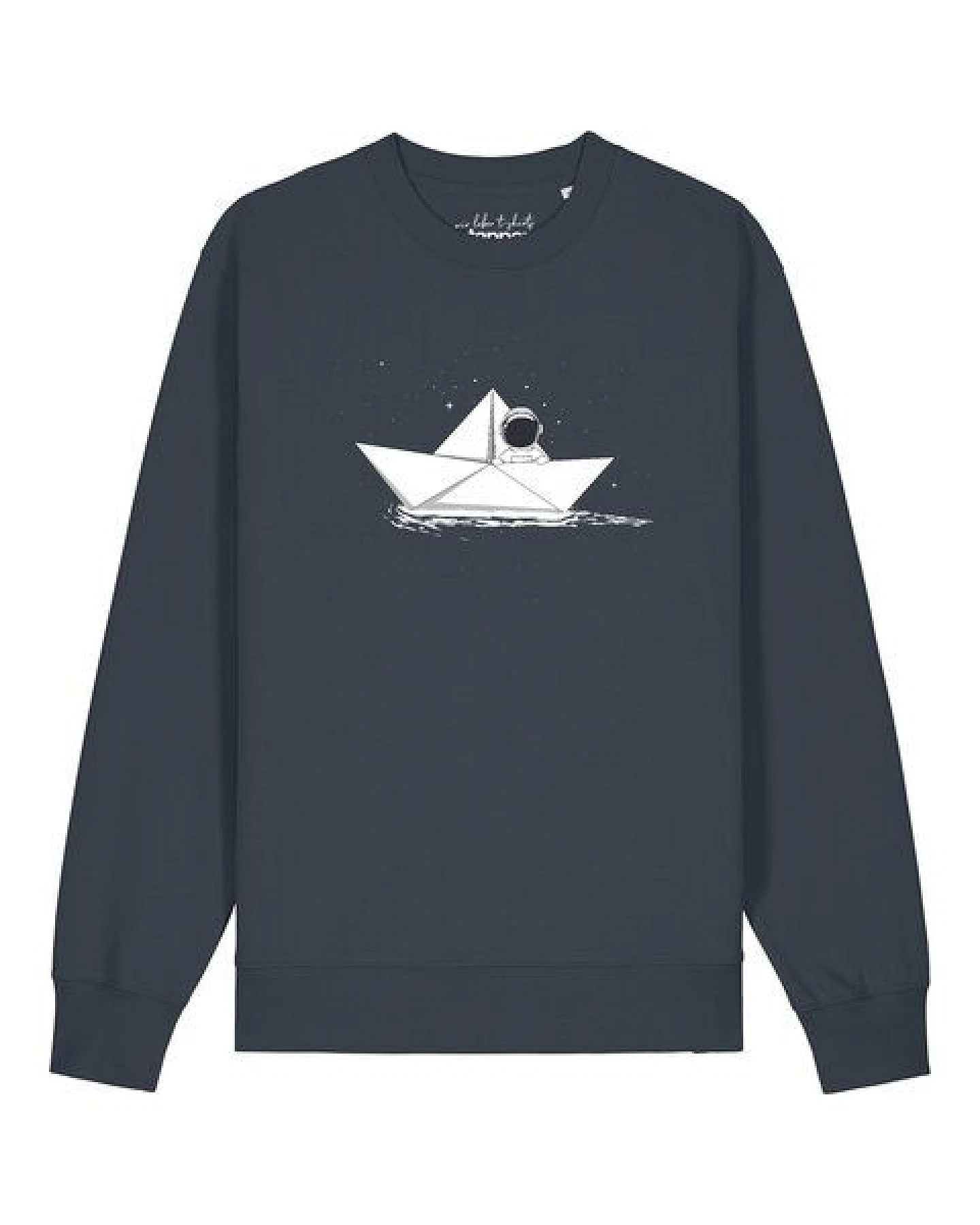 watapparel Sweatshirt Unisex Astronaut in paper boat – Ansicht 2