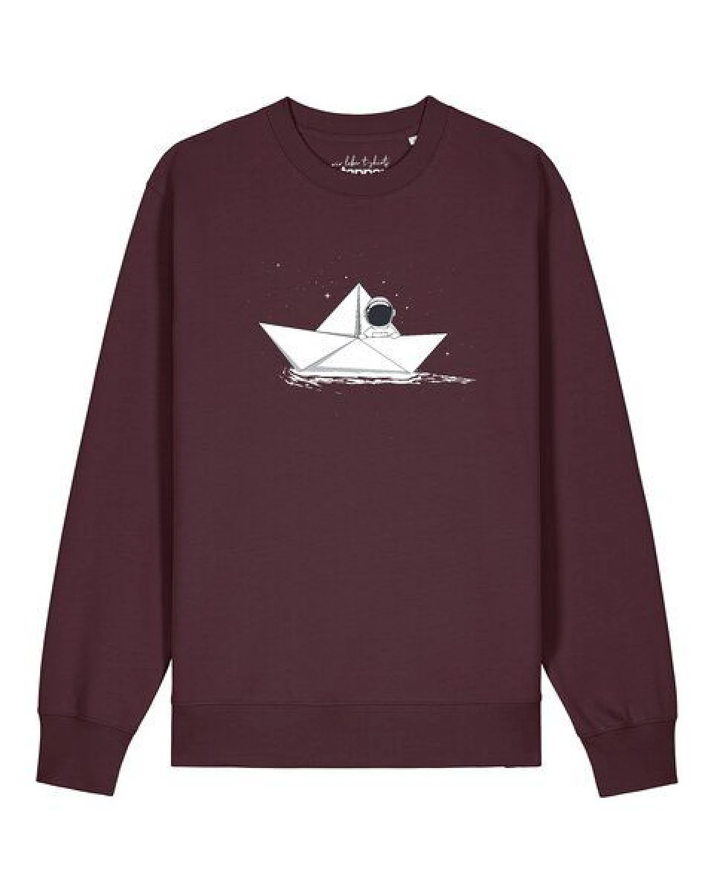 watapparel Sweatshirt Unisex Astronaut in paper boat – Ansicht 2