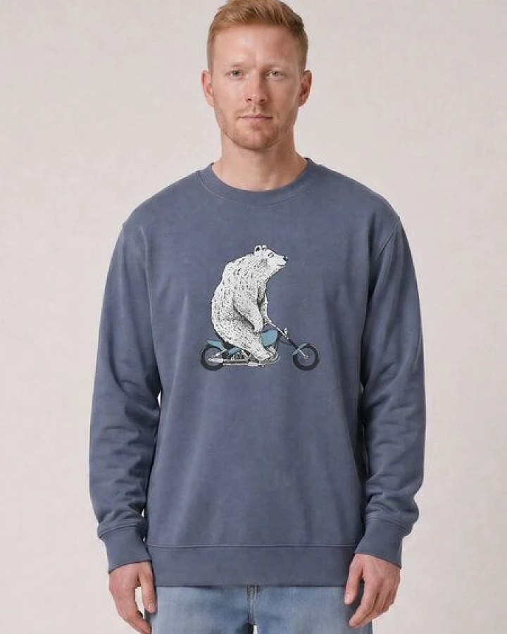watapparel Sweatshirt Unisex Bär auf Bike