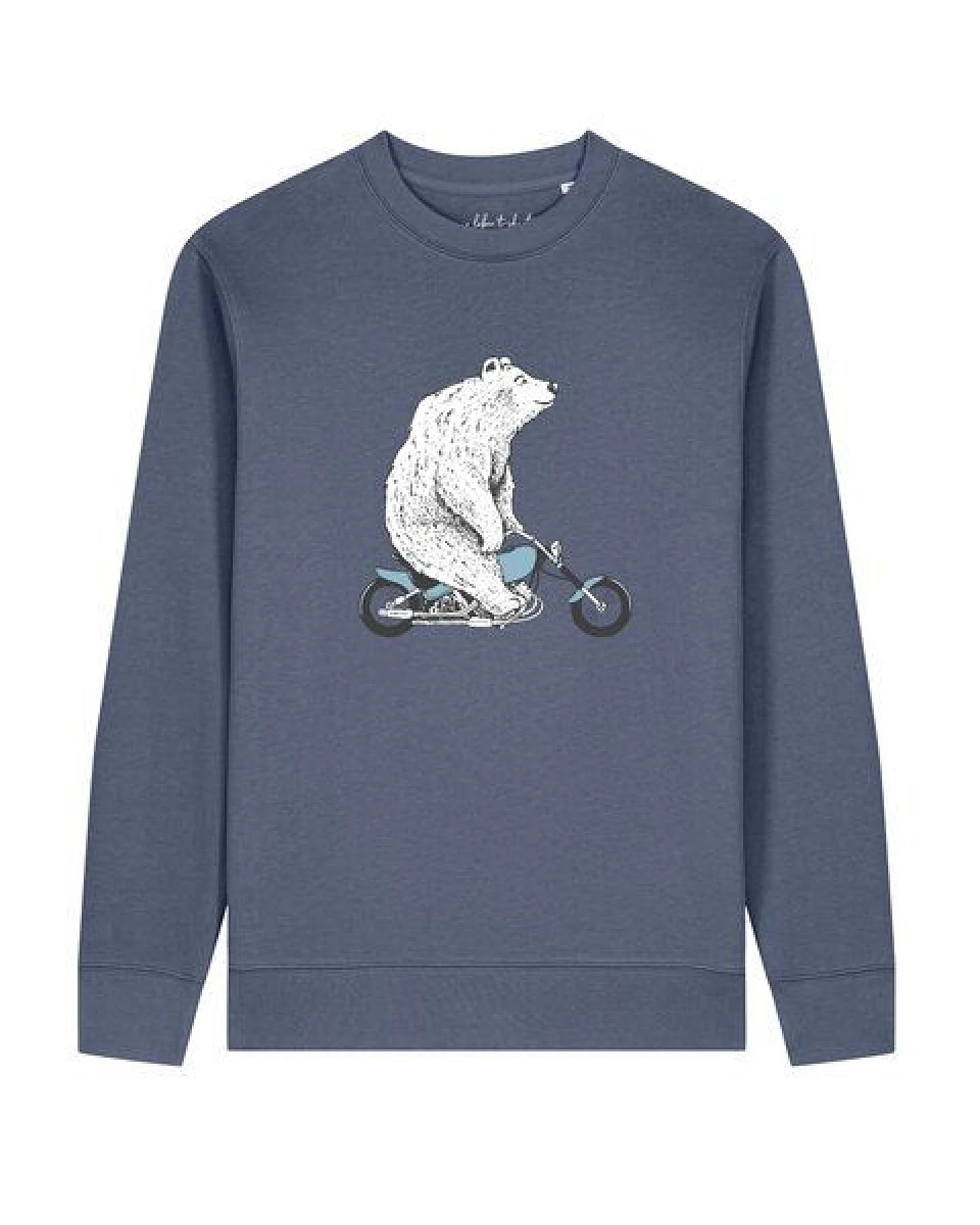 watapparel Sweatshirt Unisex Bär auf Bike – Ansicht 2