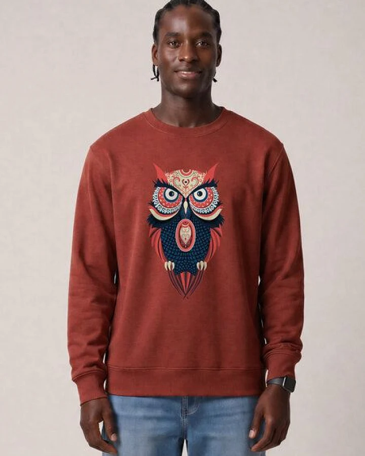 watapparel Sweatshirt Unisex Colorful Owl
