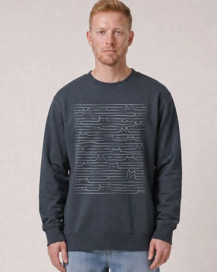 watapparel Sweatshirt Unisex Doodle Cats