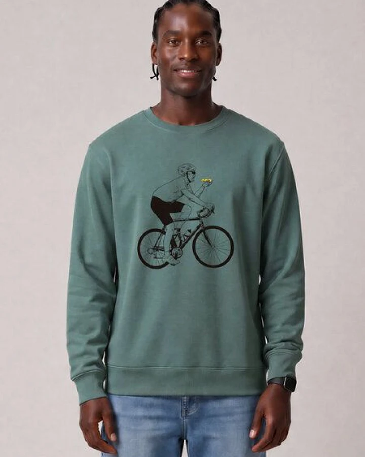 watapparel Sweatshirt Unisex Fahrrad und Pizza