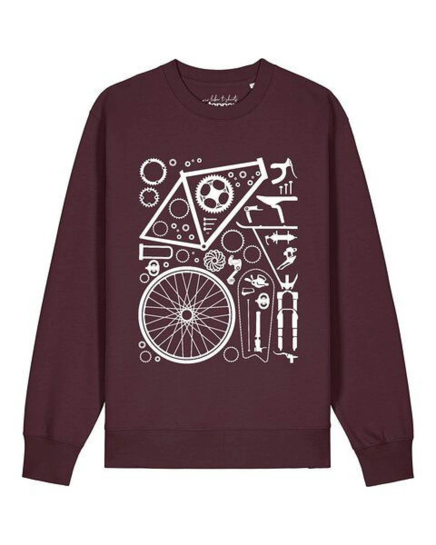 watapparel Sweatshirt Unisex Fahrradteile – Ansicht 2
